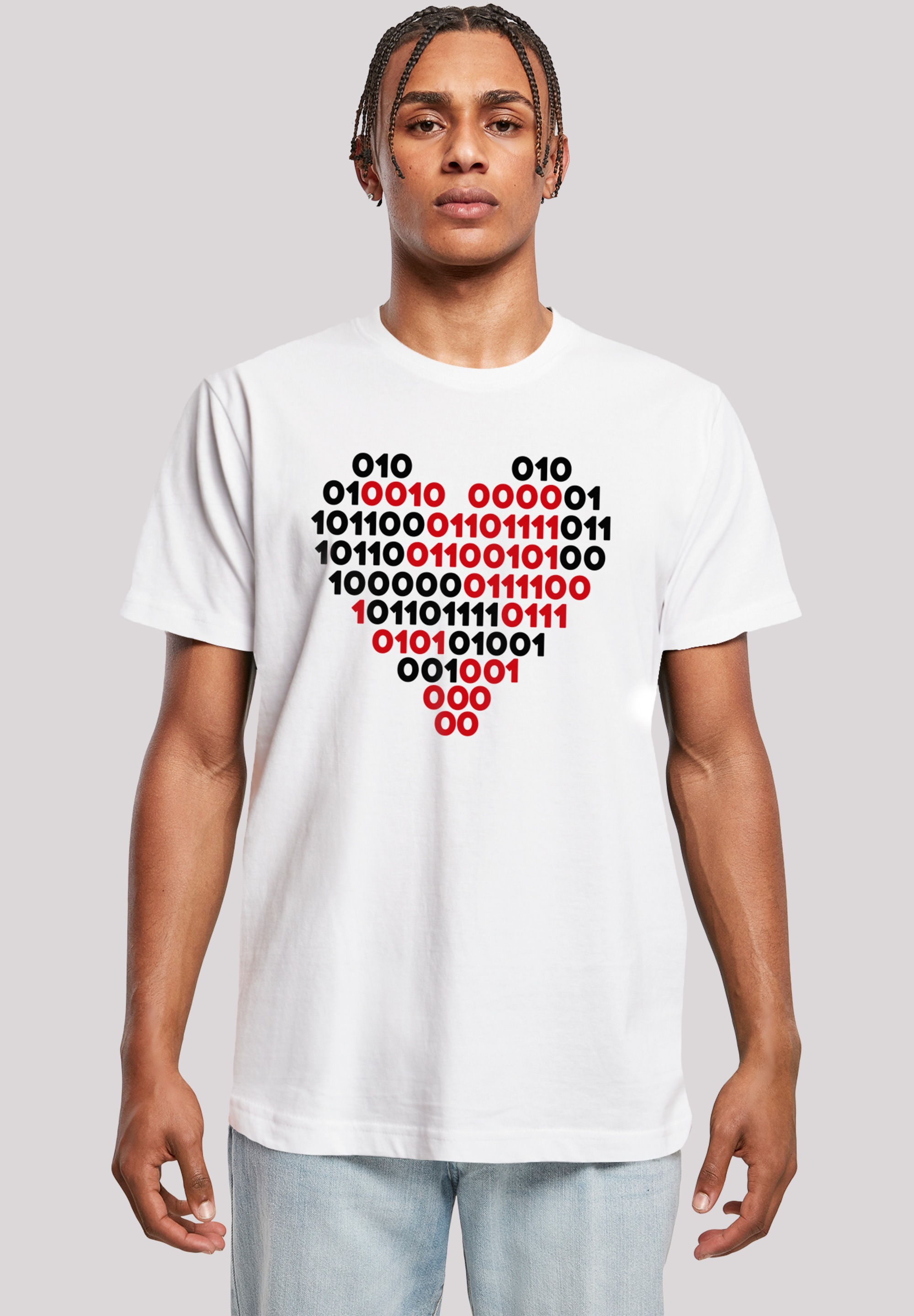 F4NT4STIC T-Shirt "I love you 01001001 Binary Code Herz Valentinstag", Prem günstig online kaufen