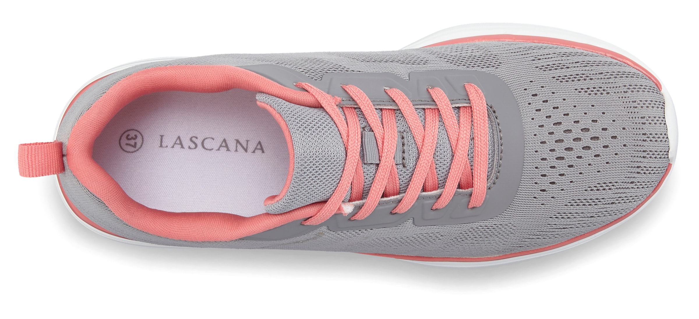 LASCANA Sneaker »Freizeitschuh, Halbschuh,«, mit farbigen Details im sportiven Look VEGAN