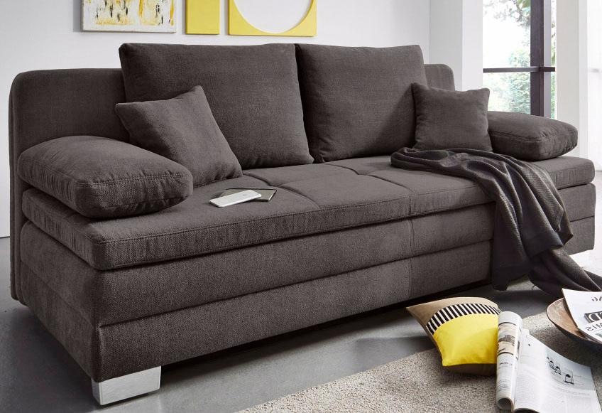 Jockenhöfer Gruppe Schlafsofa "Lindau, B: 203 cm, Liegefl. 160x203 cm" mit Schlaffunktion, Bettkasten, Zierkissen & Kaltschaumtopper