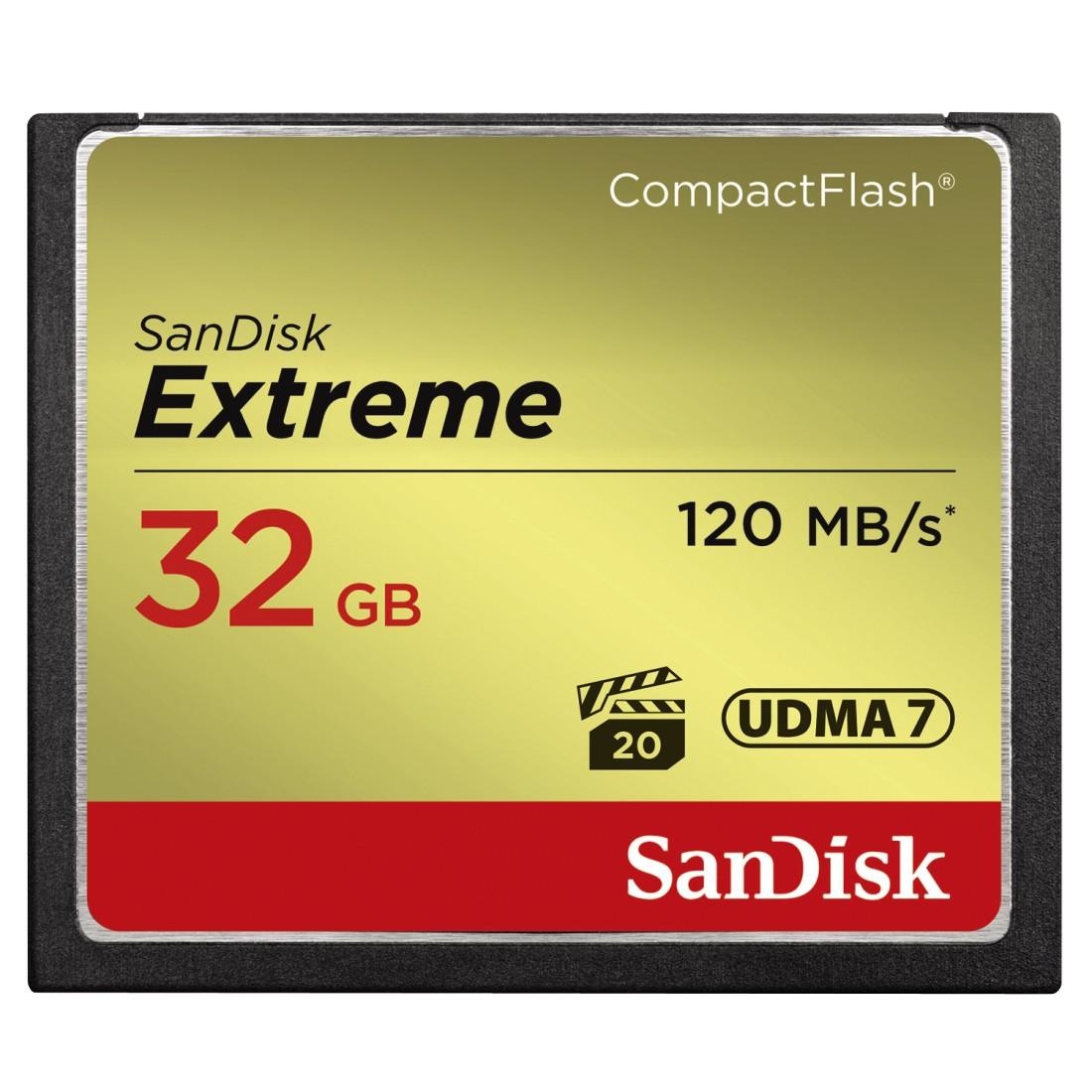 SANDISK Speicherkarte "CF Extreme", 32 GB, gold, Speicherkarten