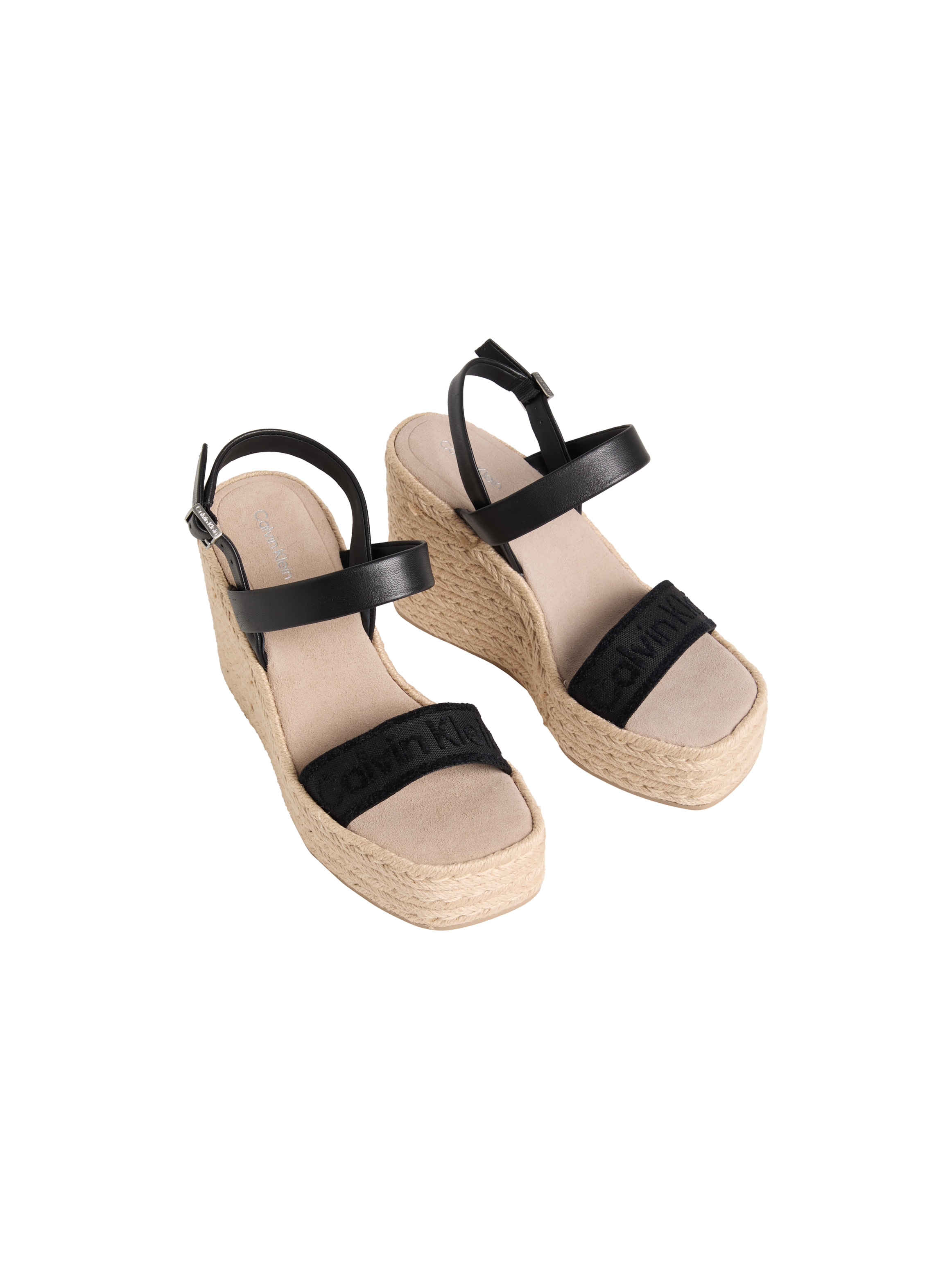 Calvin Klein Keilsandalette "WEDGE ESPAD 70 WEBBING LTH" Sommerschuh, Plate günstig online kaufen