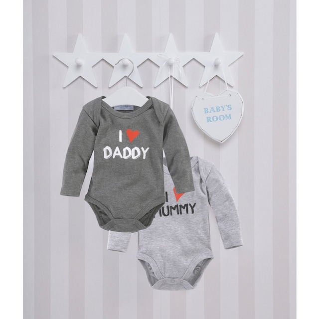 Klitzeklein Langarmbody »Mummy & Daddy«, (Packung), aus Bio-Baumwolle  online bestellen | BAUR