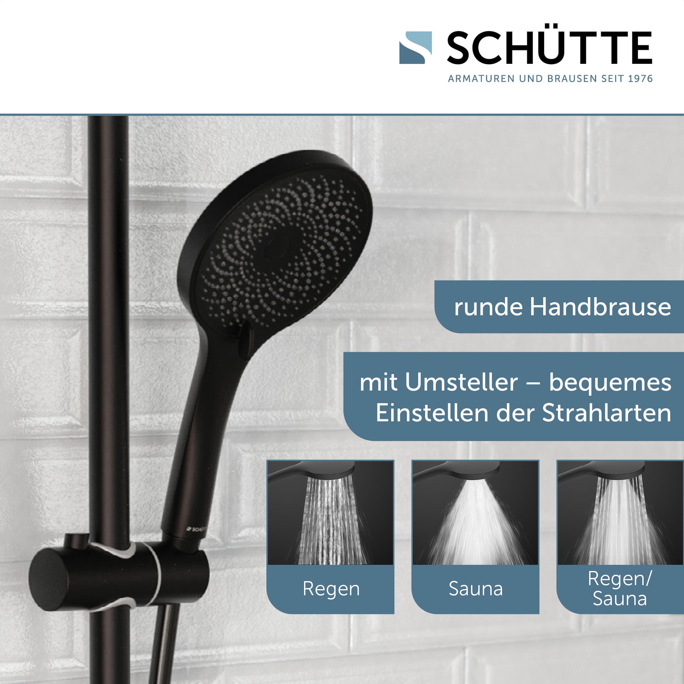 Schütte Handbrause »RAVEN«, (Set), 3-fach verstellbar, Antikalk, wassersparend