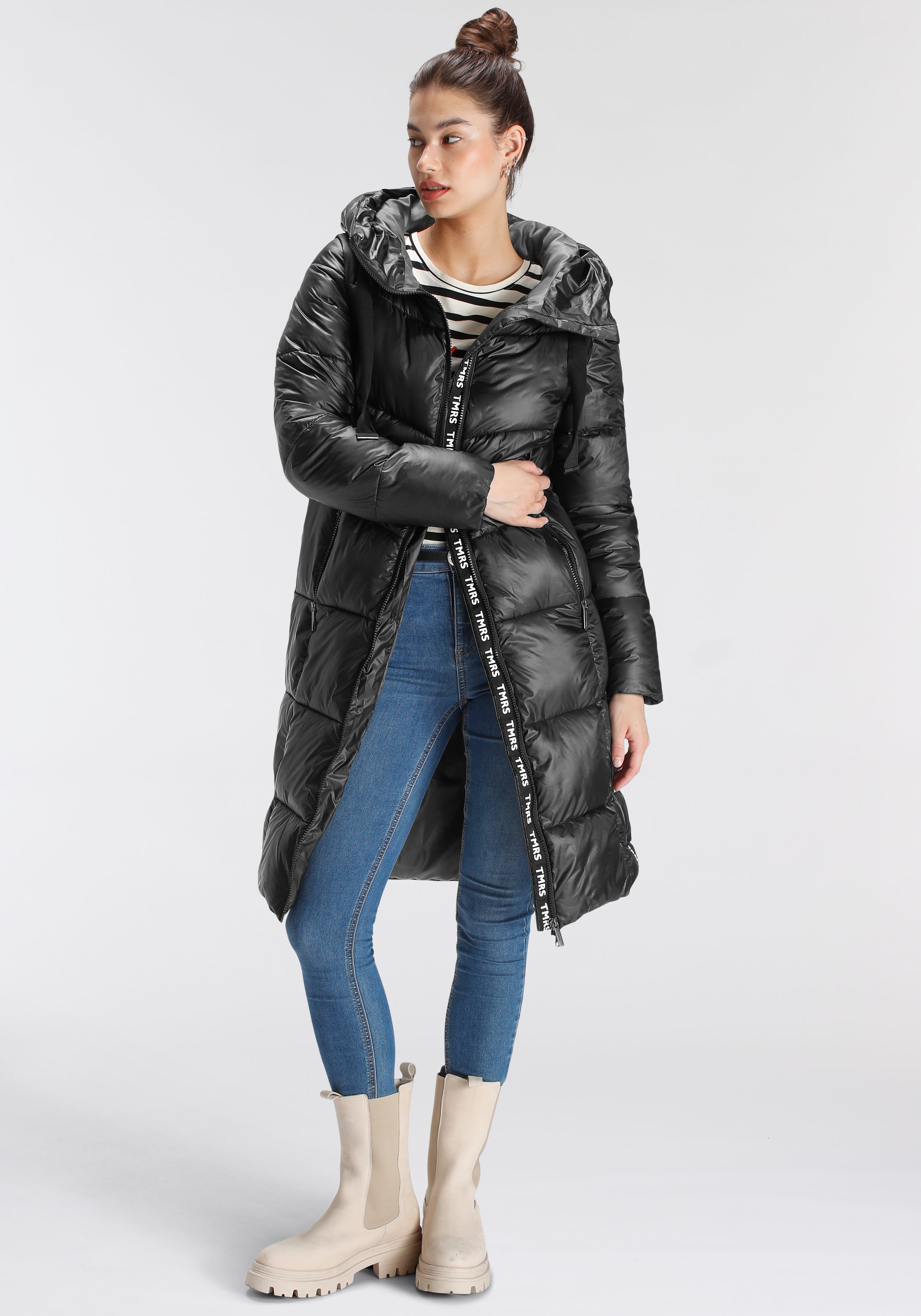 Thumbnail - Tamaris Steppmantel mit Kapuze und abnehmbaren Ärmeln - tragbar als Weste