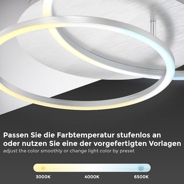 B.K.Licht LED Deckenleuchte mit Fernbedienung. LED mit 32 Watt, 3.680lm,  3.000 - 6.500K dimmbar, inkl. Nachtlicht, Timer, Memoryfunktion | BAUR