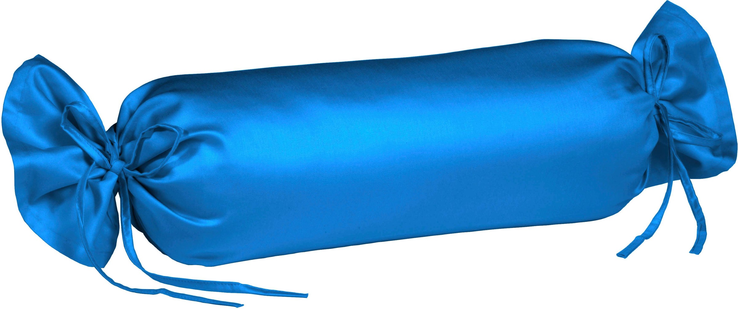 "Nackenrollenbezug FLEURESSE ""Colours"", blau (meeresblau), B:15cm L:40cm, Mako-Satin, Obermaterial: 100% Baumwolle, Kissenbezüge, Mako Satin