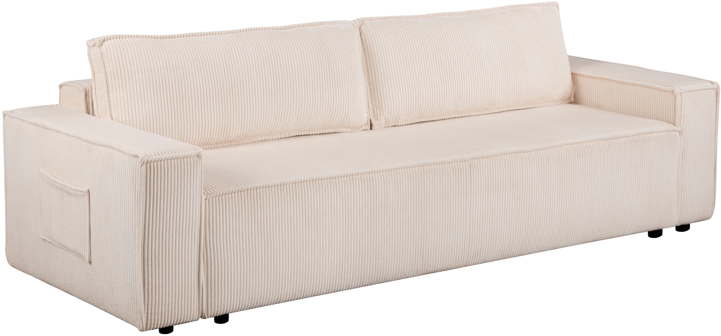 OTTO home Schlafsofa »CASSI 3-Sitzer, 240 cm - OTTO. Verlässliche Qualität.« Schlaffunktion (134/200), Bettkasten, Cord, Unser Tiefpreis