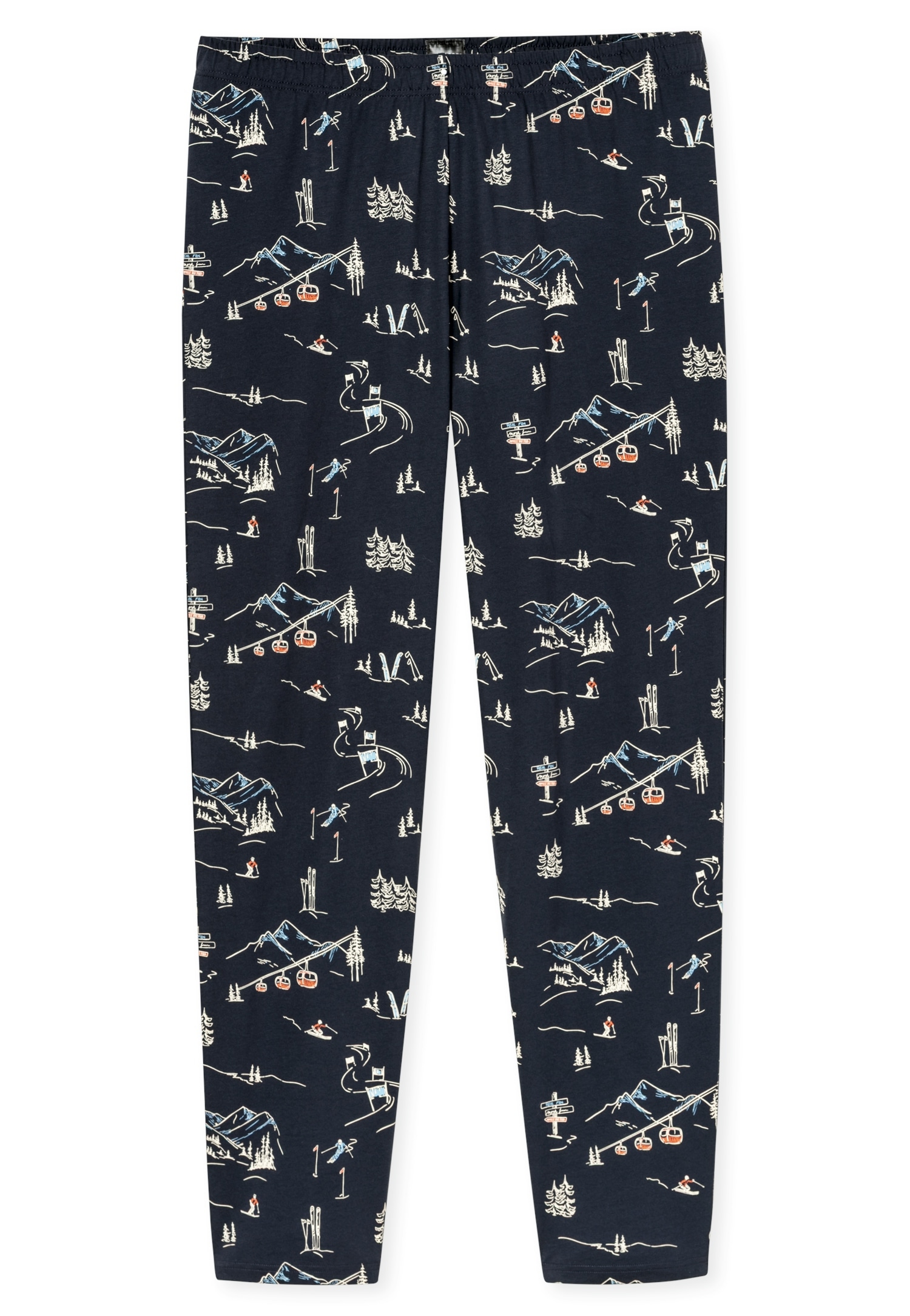 Schiesser Pyjama »Family« 0, 2 mit V-Ausschnitt, Hose mit Allover-Print