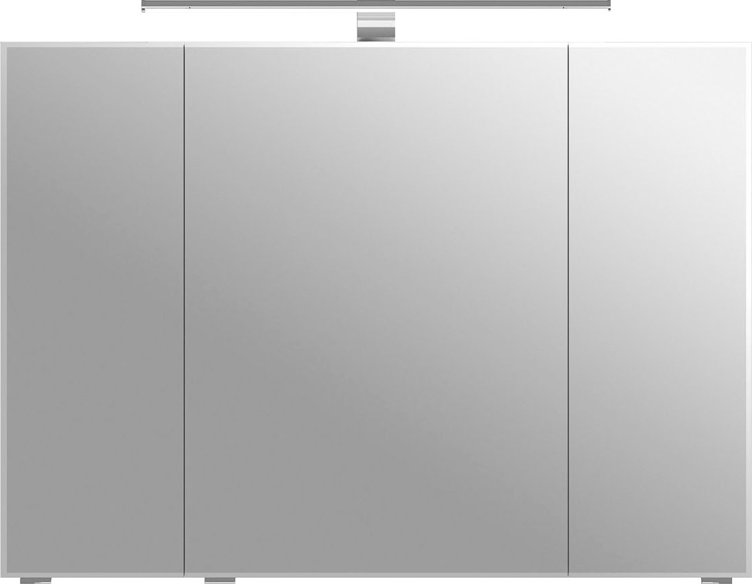 Saphir Badmöbel-Set »6005 Sprint 2-teilig, Keramik-Waschtisch mit LED-Spiegelschrank«, (2 St.), Waschplatz 98 cm breit, inkl. Türdämpfer, 3 Türen, 2 Schubladen