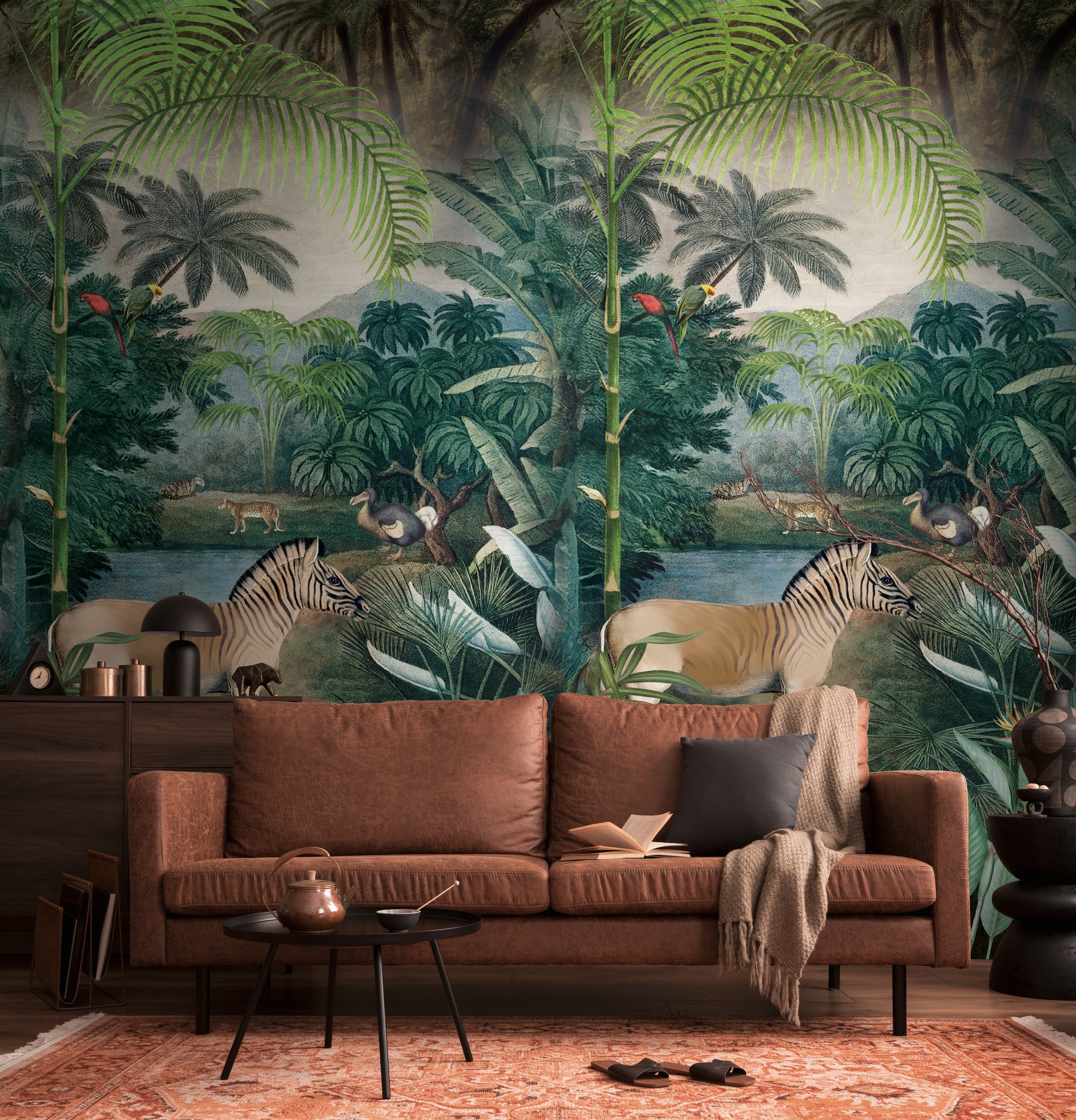 living walls Fototapete »The Wall 4 Botanic – Zebra im Dschungel Vlies-Fototapete« Motiv | matt leicht strukturiert Zebra im Dschungel mit atmosphärischer Tiefe