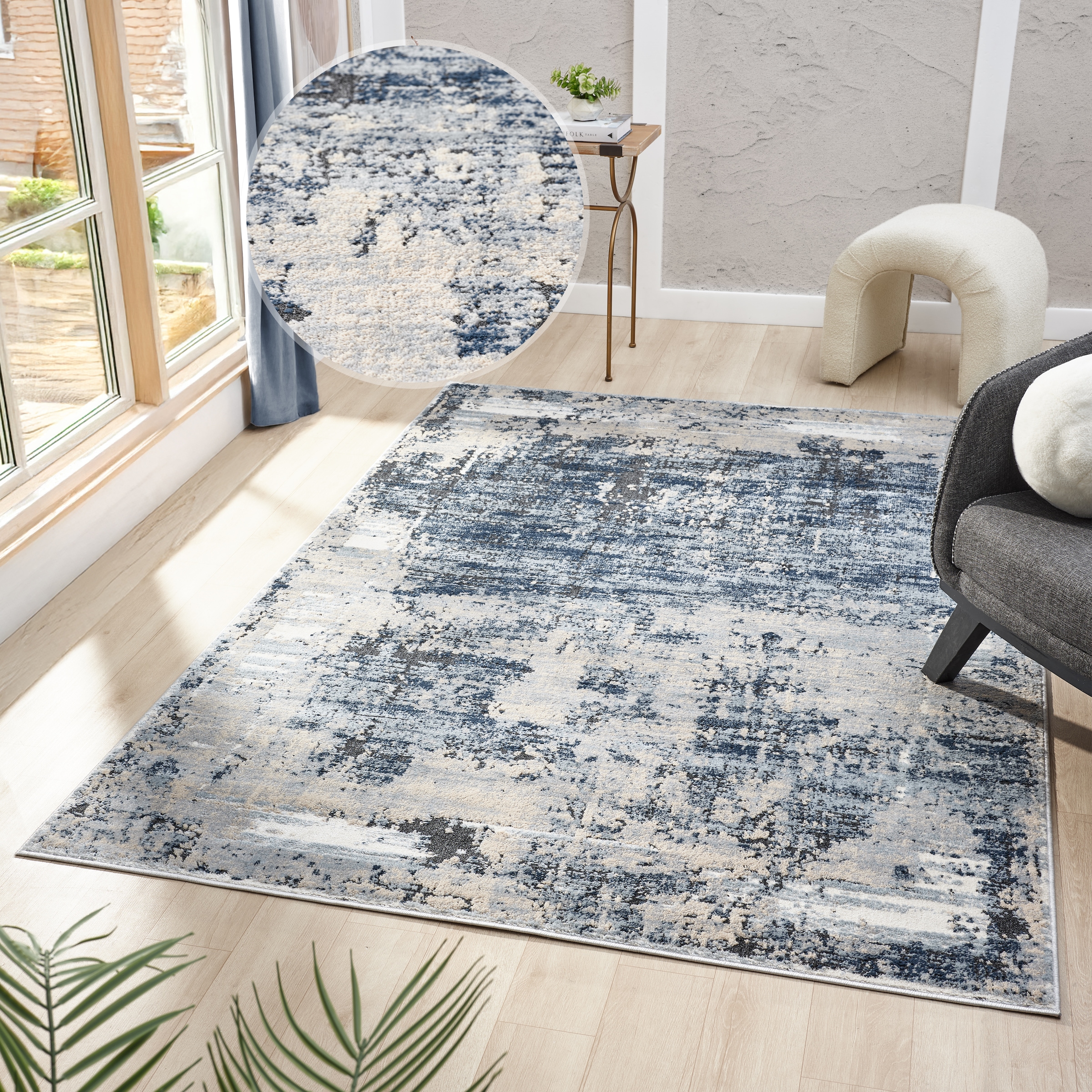 OTTO home Teppich "Hamsa" rechteckig 9 mm Höhe dezenter Glanz, Schrumpf-Gar günstig online kaufen