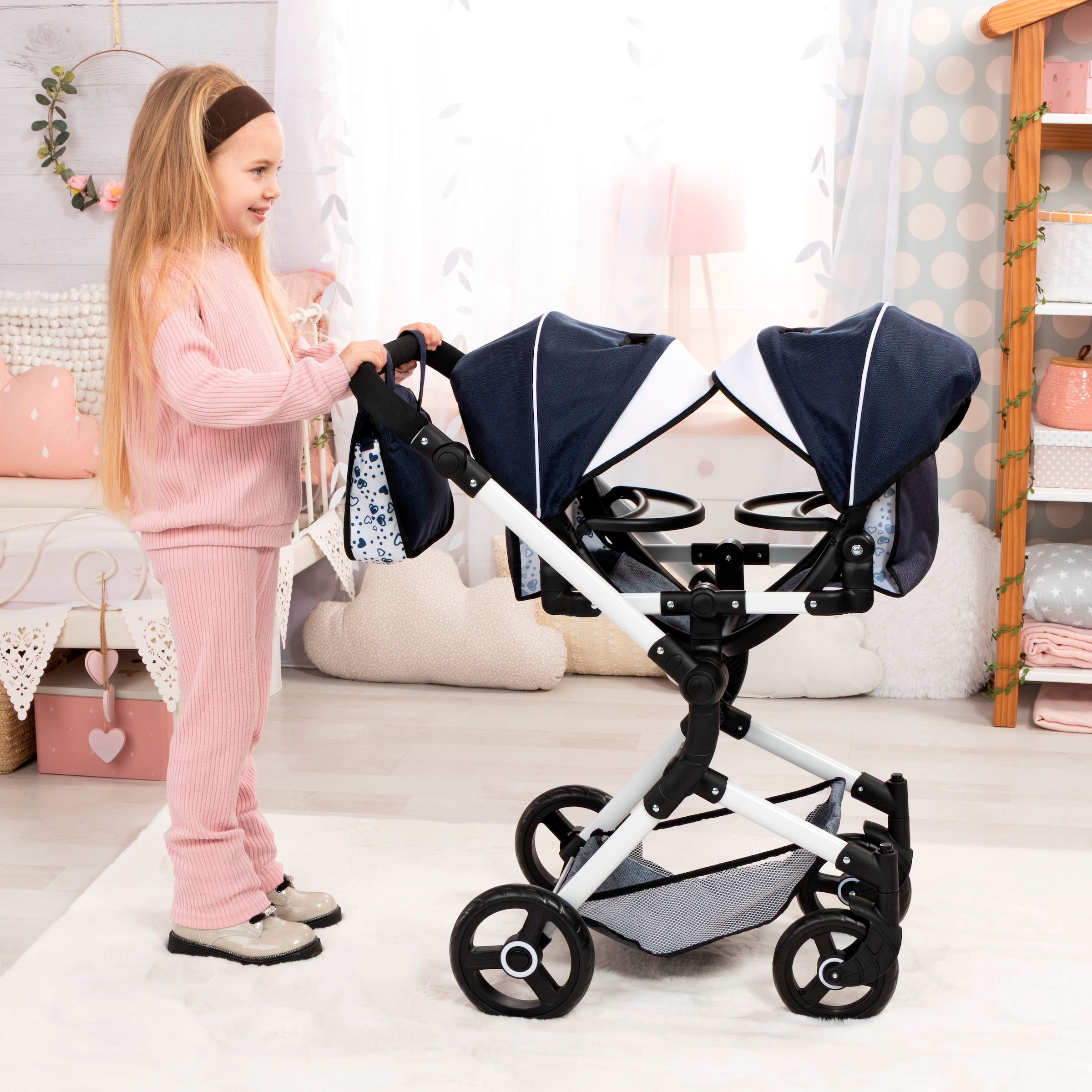 Bayer Puppen-Zwillingsbuggy »Twin Neo«, mit Wickeltasche