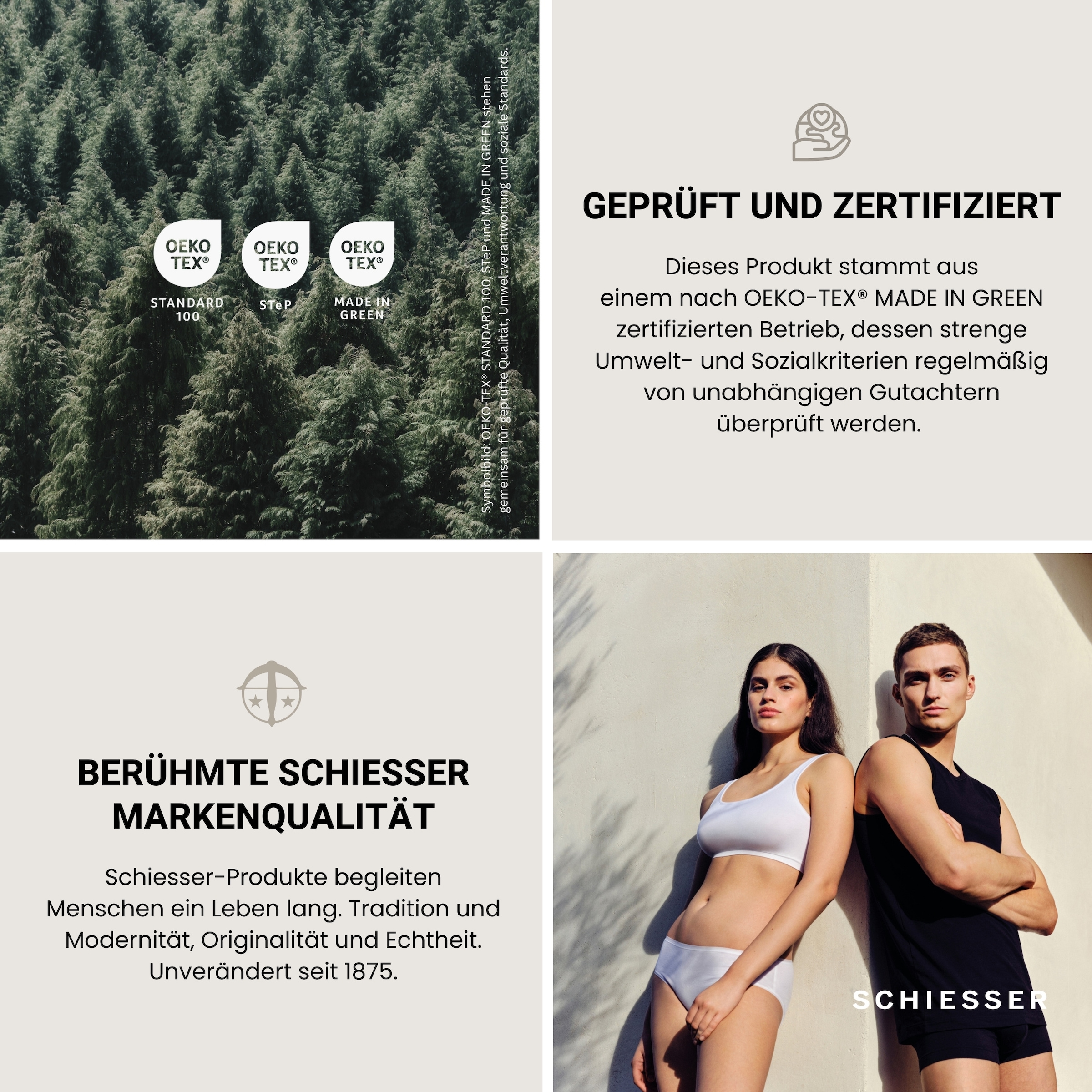 Schiesser Bettwäsche »Travis aus weicher Baumwolle mit zeitlosen Karos« 2 MADE IN GREEN by OEKO-TEX®