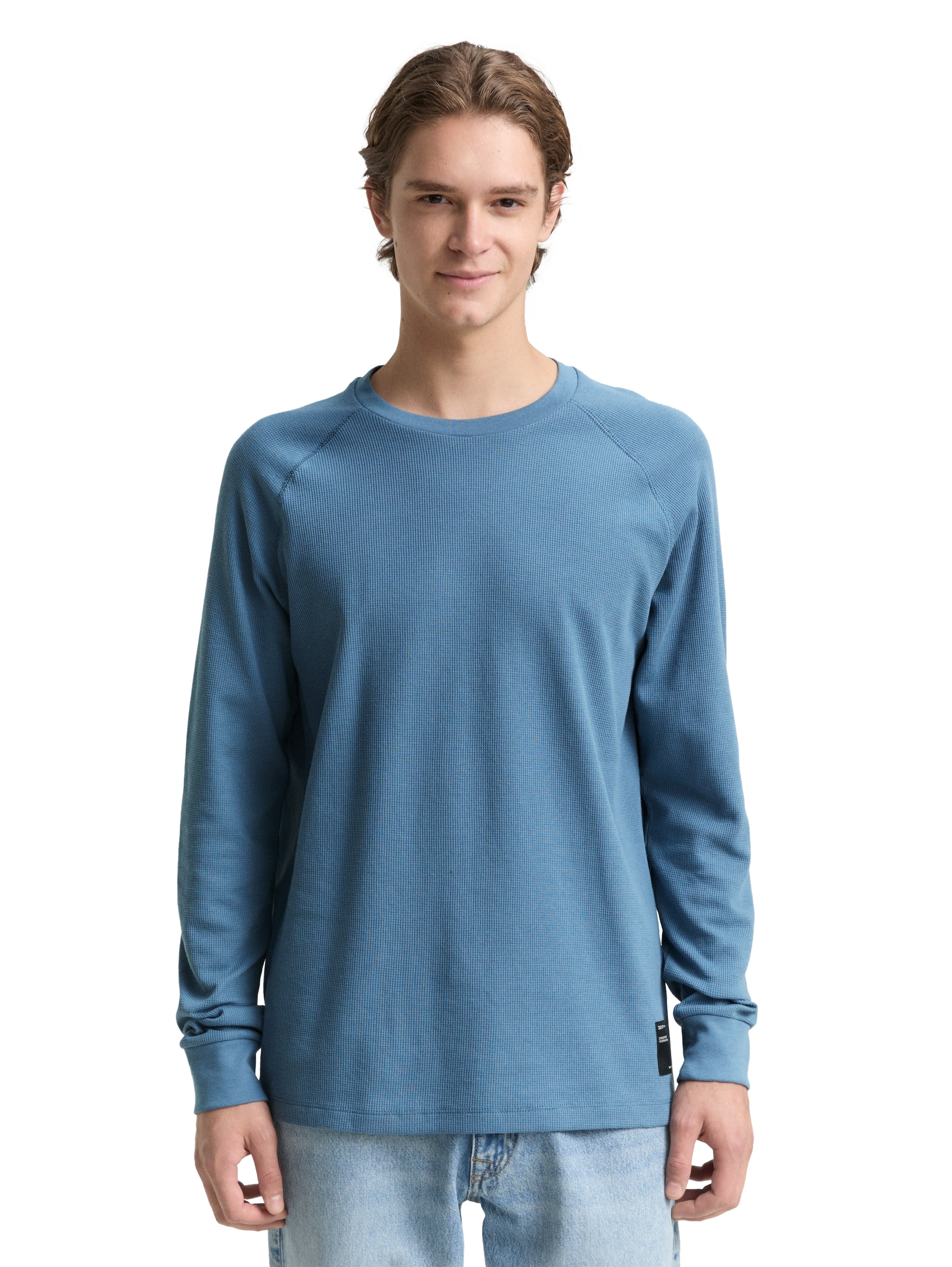 TOM TAILOR Denim Rundhalsshirt mit Logo Stickerei günstig online kaufen