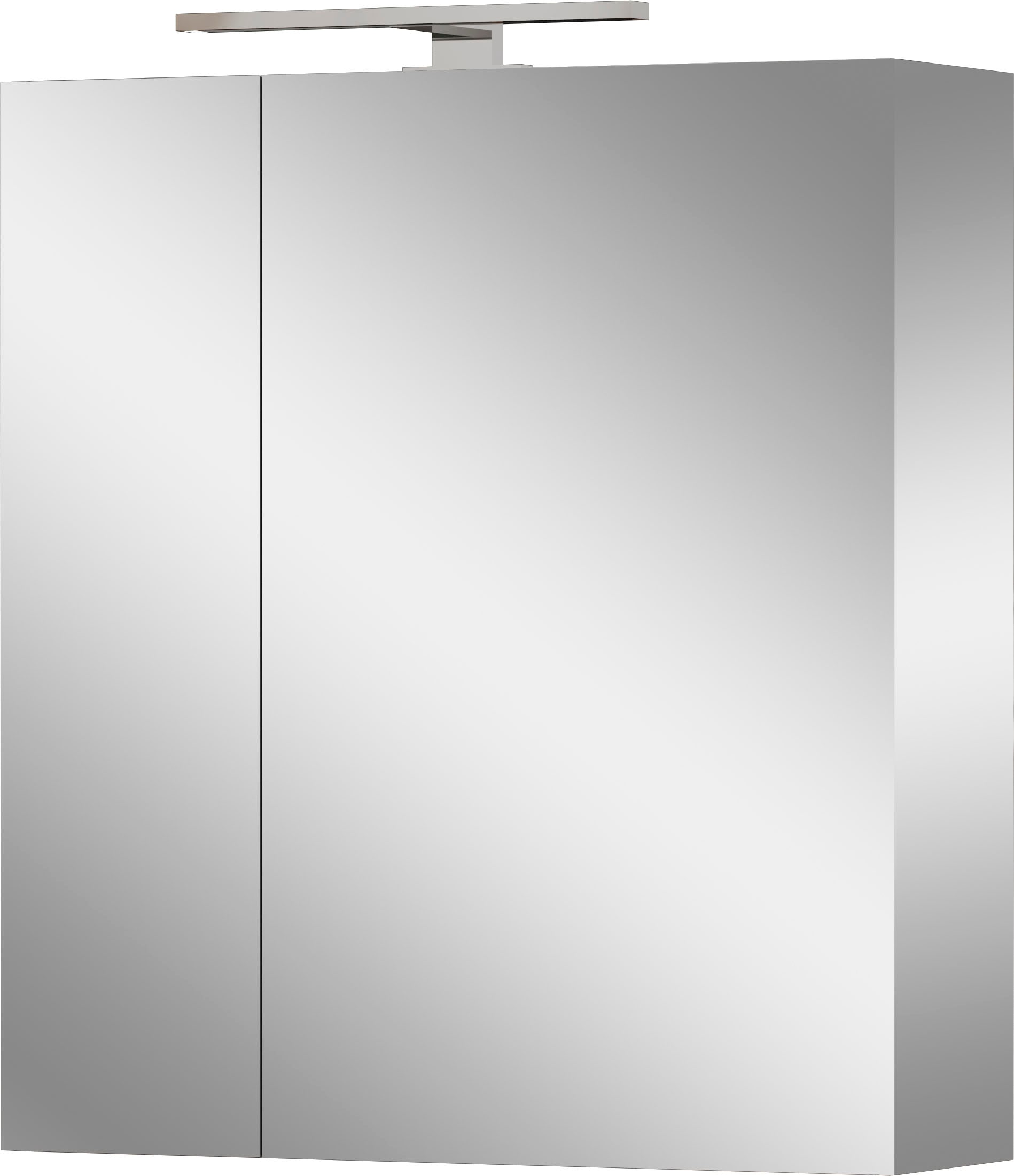 GERMANIA Spiegelschrank "Spiegelschrank" 1 Stk. tlg. 2-türiger Spiegelschrank mit LED-Beleuchtung und Steckdose