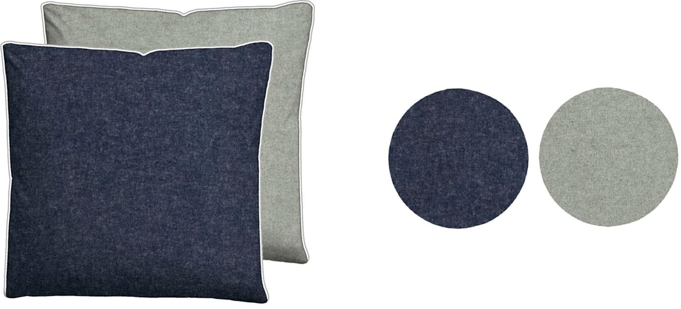 Kissenbezug BIBERNA, B:40cm L:60cm, blau, Baumwolle, 100% Baumwolle, Kissenbezüge