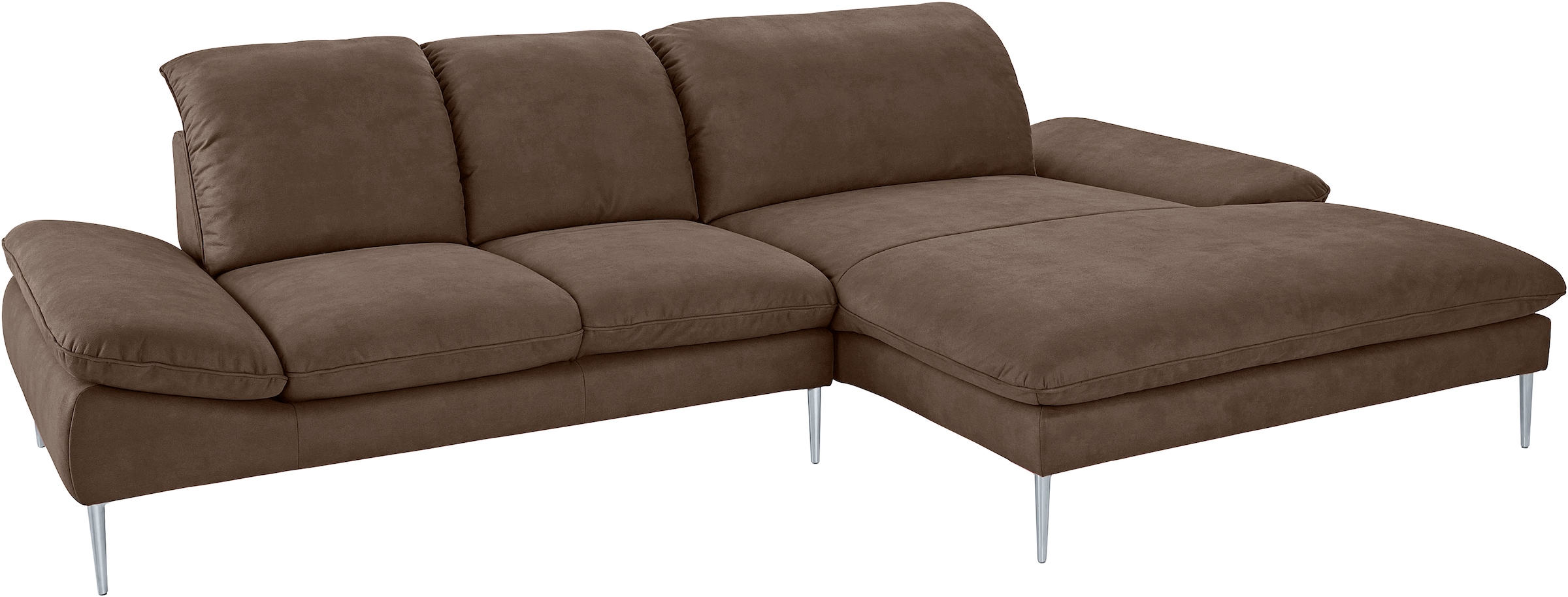 W.SCHILLIG Ecksofa »enjoy&MORE, Designsofa, elegant und bequem, L-Form« mit Sitztiefenverstellung, Füße silber matt, Breite 310 cm