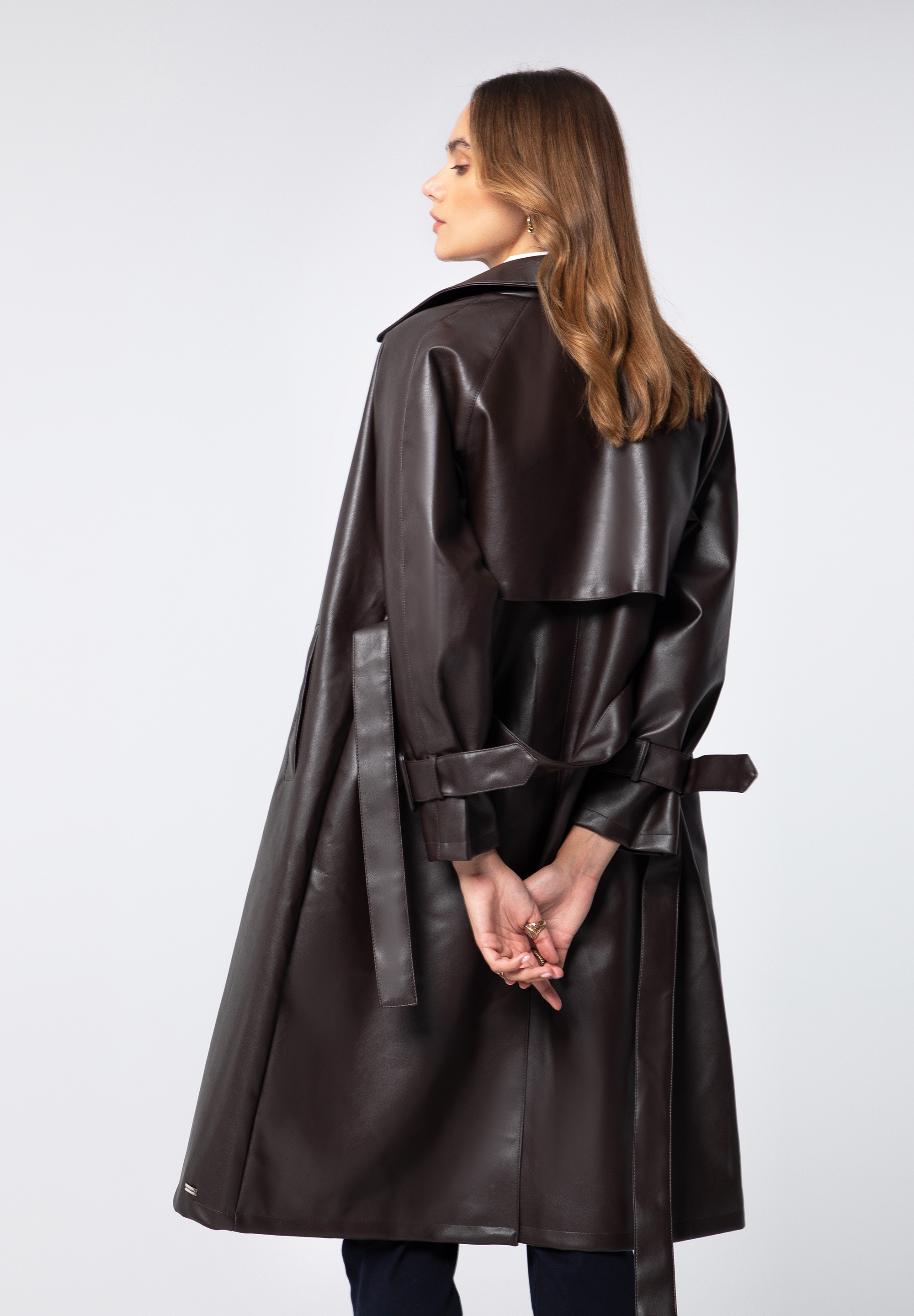 WITTCHEN Langmantel »Modern Classics«, WITTCHEN Zweireihigen Damenmantel aus umweltfreundlichem Leder