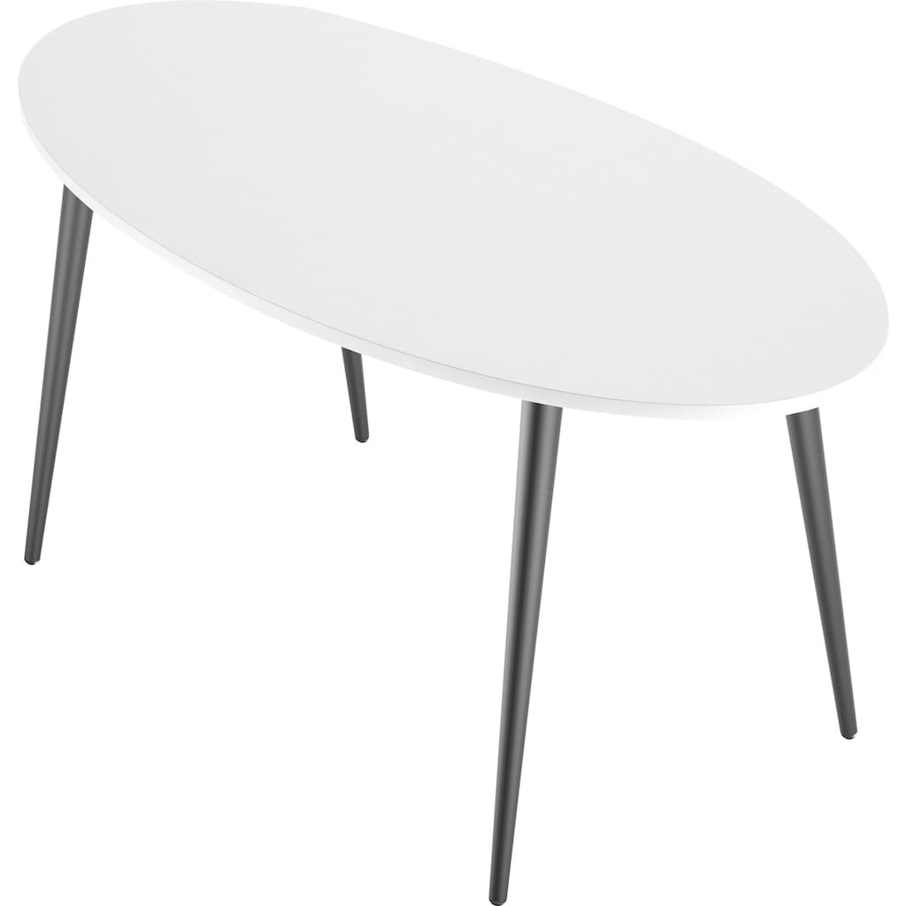 Wohnen Tische Home affaire Esstisch »Oslo«, mit massiven Eichenholzbeinen, mit einer melaminbeschichteten Tischplatte, Made in D