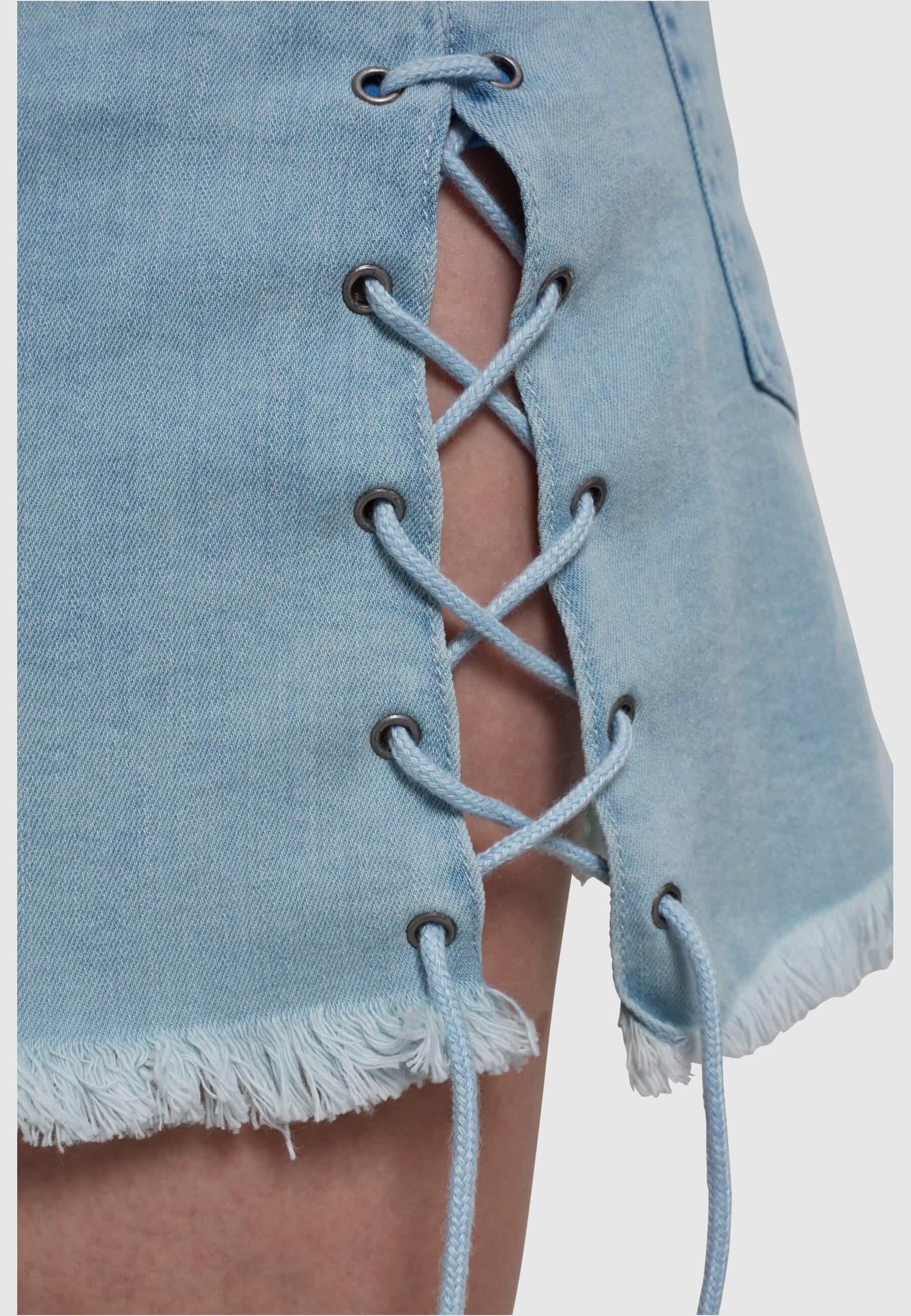 URBAN CLASSICS Jerseyrock »Urban Classics Damen Ladies Denim Lace Up Skirt«, (1 tlg.)