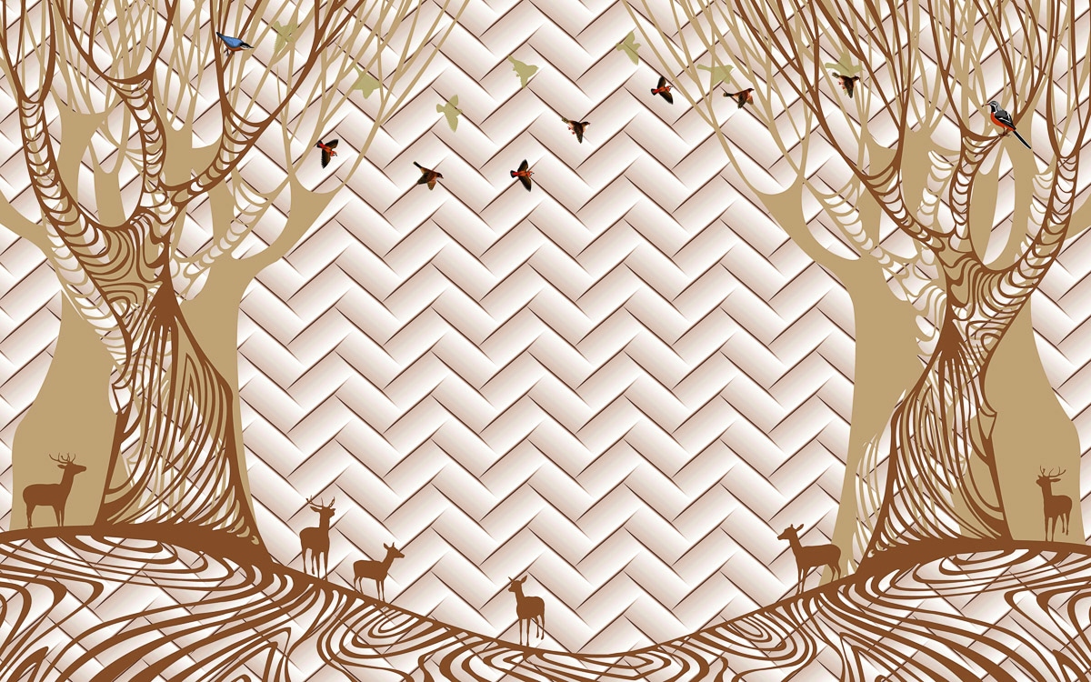Papermoon Fototapete "Muster mit Wald"