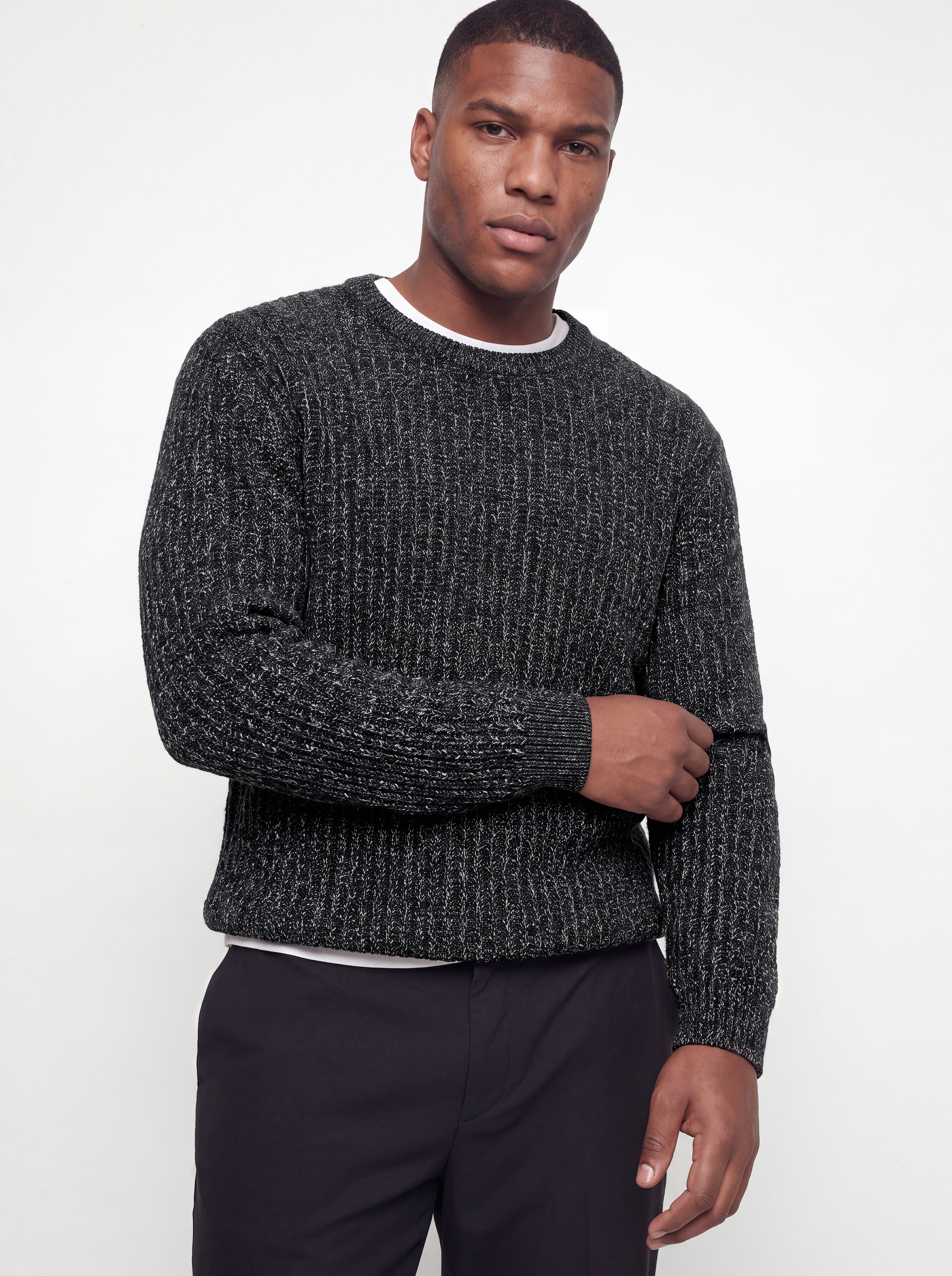 Jack & Jones PlusSize Rundhalspullover »JJJAXON KNIT CREW NECK PLS« Materialmix, locker geschnitten