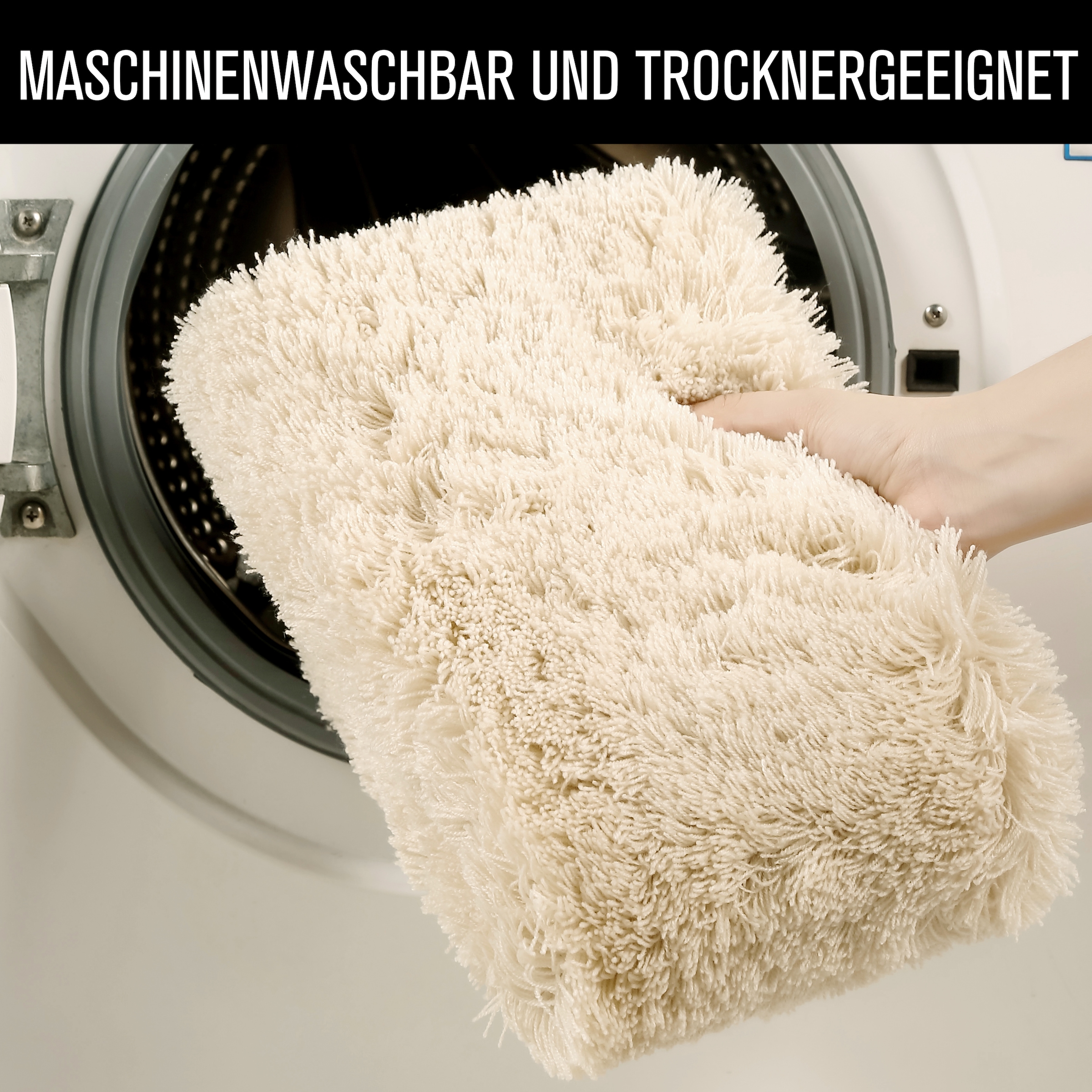 my home Badematte »Merida, Badvorleger, Badezimmer Teppich« Höhe 32 mm rutschhemmend beschichtet fußbodenheizungsgeeignet | schnell trocknend | strapazierfähig Badteppich, Uni Farben, rechteckig, rund & als 2-tlg. Set erhältlich