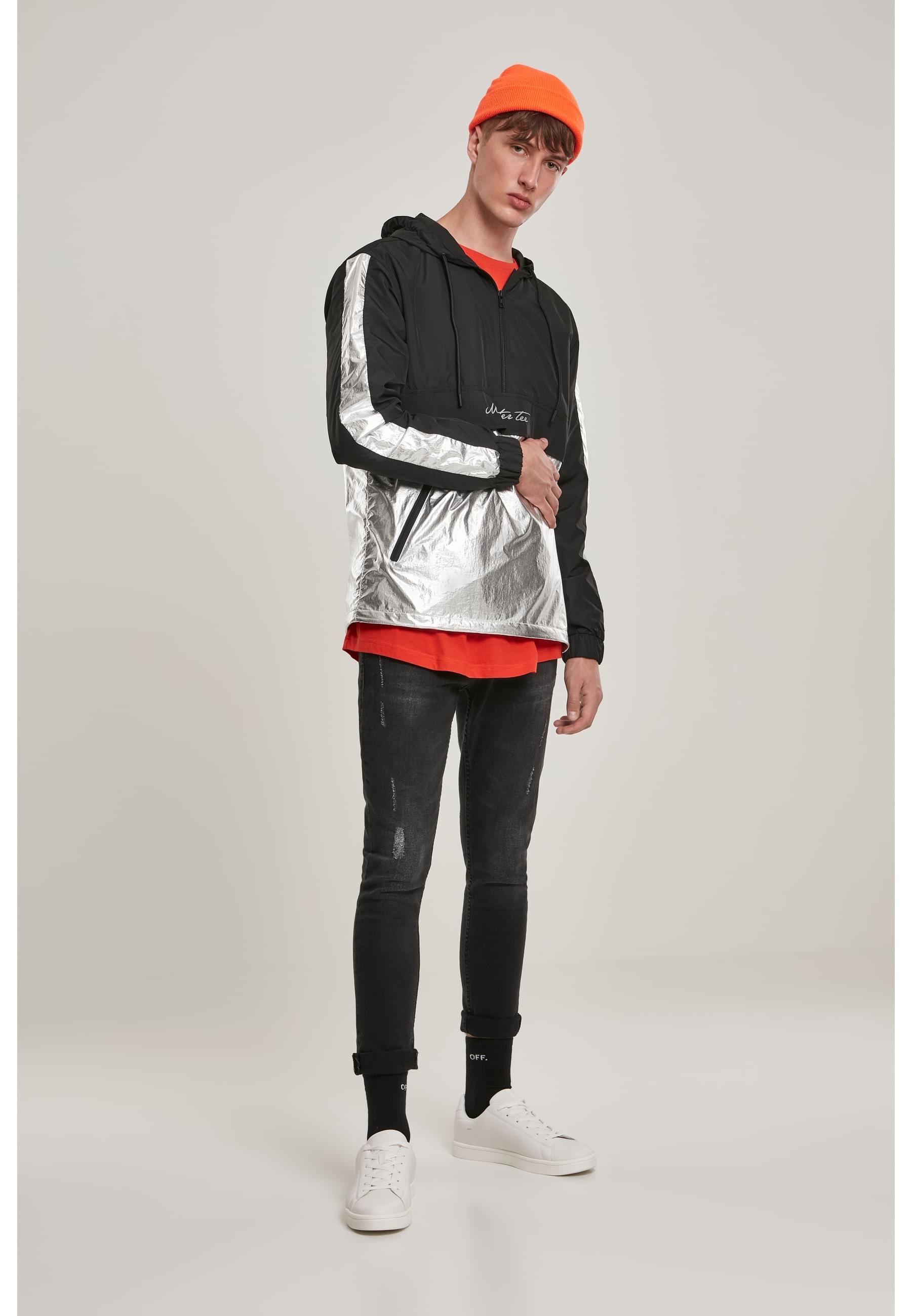 MisterTee Allwetterjacke »MisterTee Herren Reflective Mister Tee Windbreaker«, (1 St.), ohne Kapuze