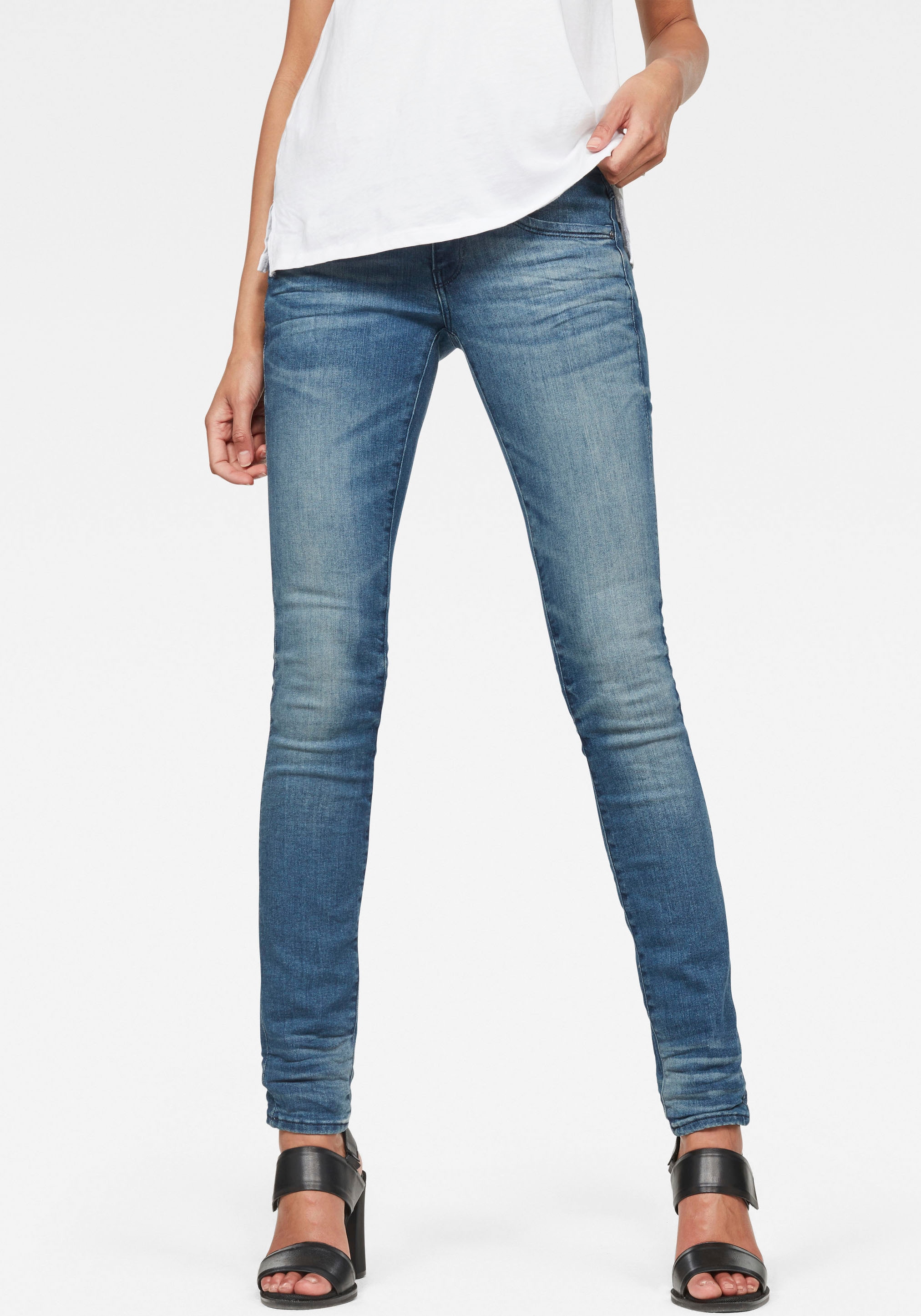 G-Star RAW Skinny-fit-Jeans »Mid Waist Skinny«, moderne Version des klassischen 5-Pocket-Designs