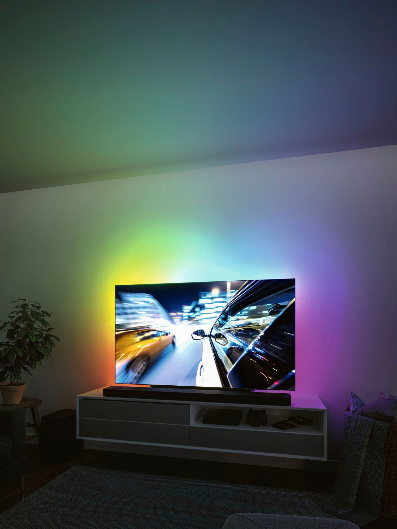 Paulmann LED-Streifen »USB LED Strip TV-Beleuchtung 55 Zoll 2m Dynamic  Rainbow RGB 3,5W«, 1 St.-flammig kaufen