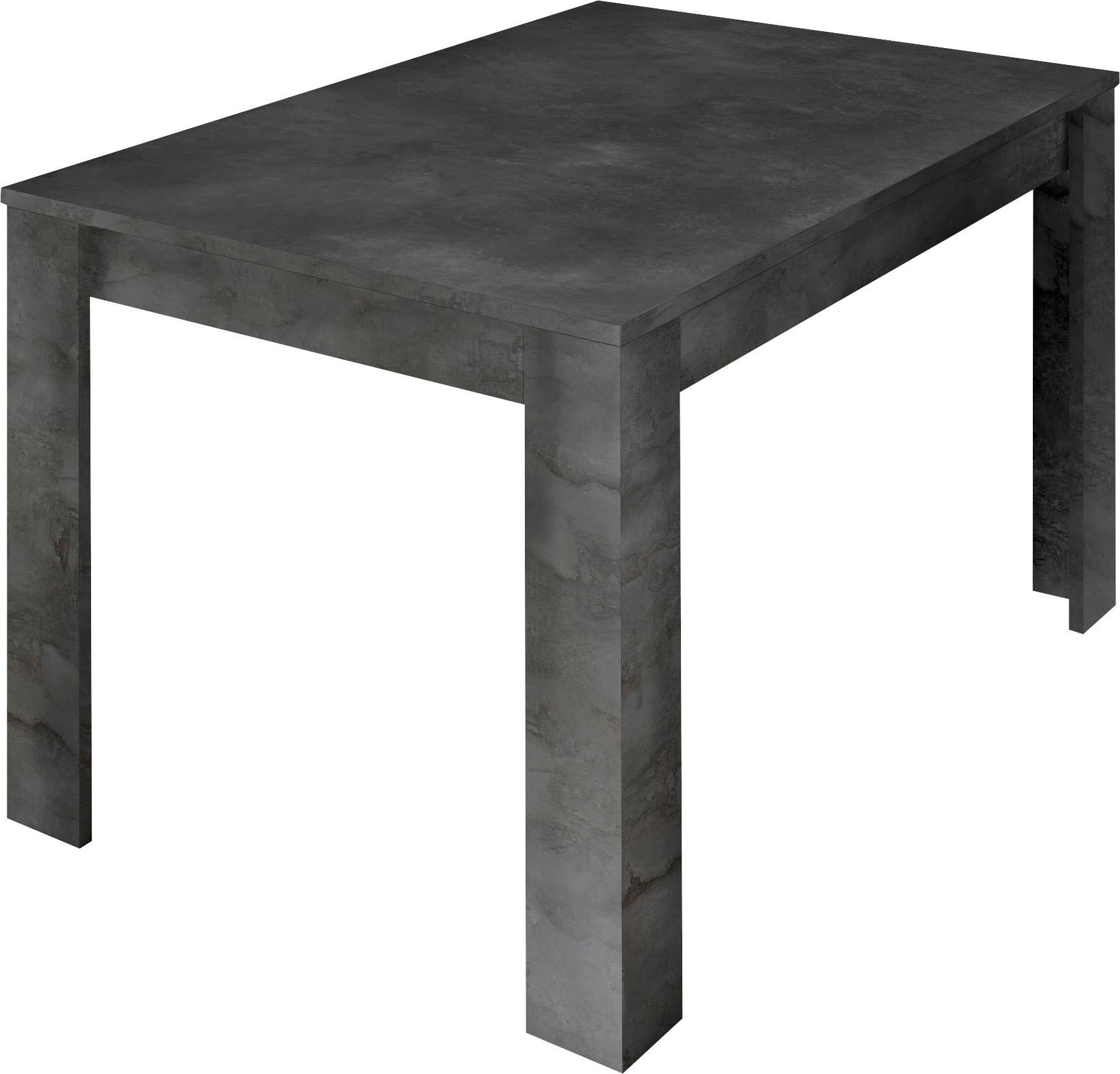 Esstisch HOME AFFAIRE "Urbino", grau (ossido), B:137cm H:79cm T:90cm, Tische, Rechteckiger Esstisch Esstisch, Breite 137 mit Ansteckplatte
