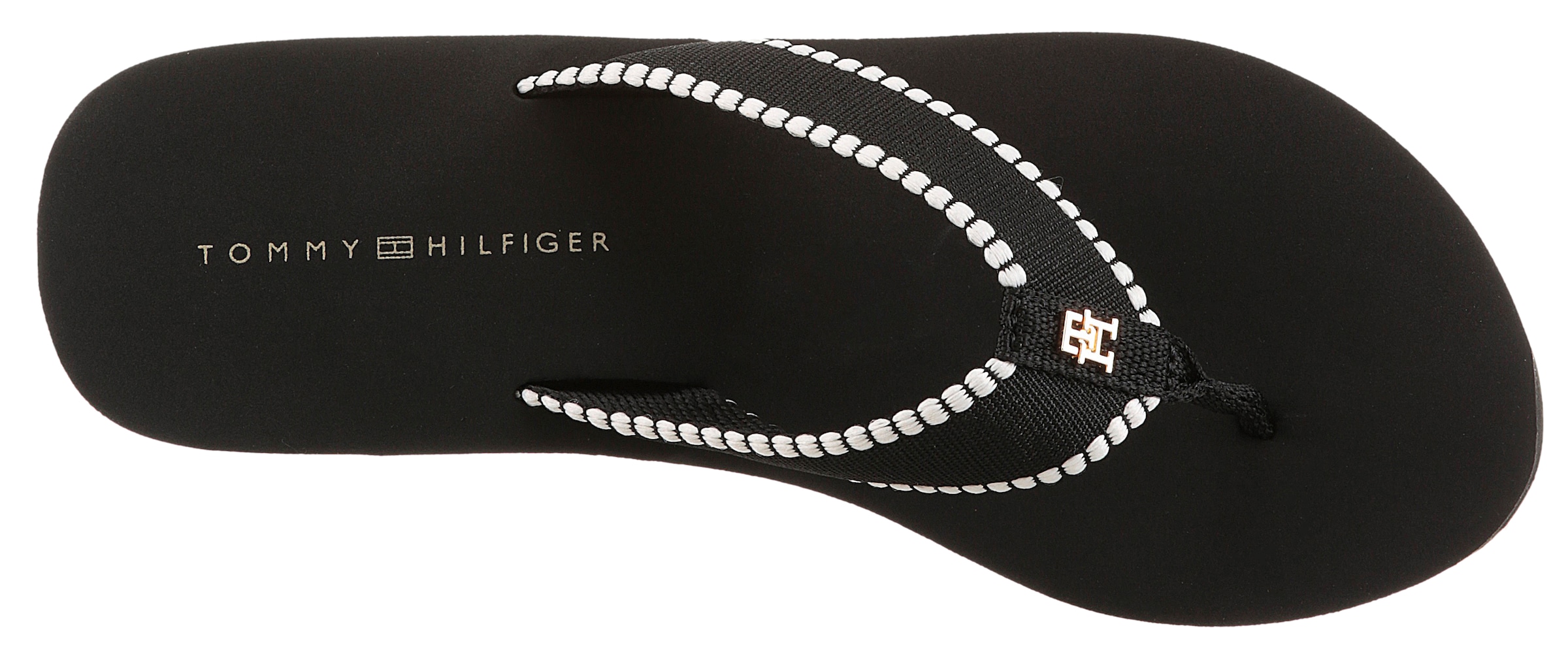 Tommy Hilfiger Dianette »WEDGE BEACH SANDAL«, Keilabsatz, Zehentrenner, Sommerschuh mit Logoschriftzug