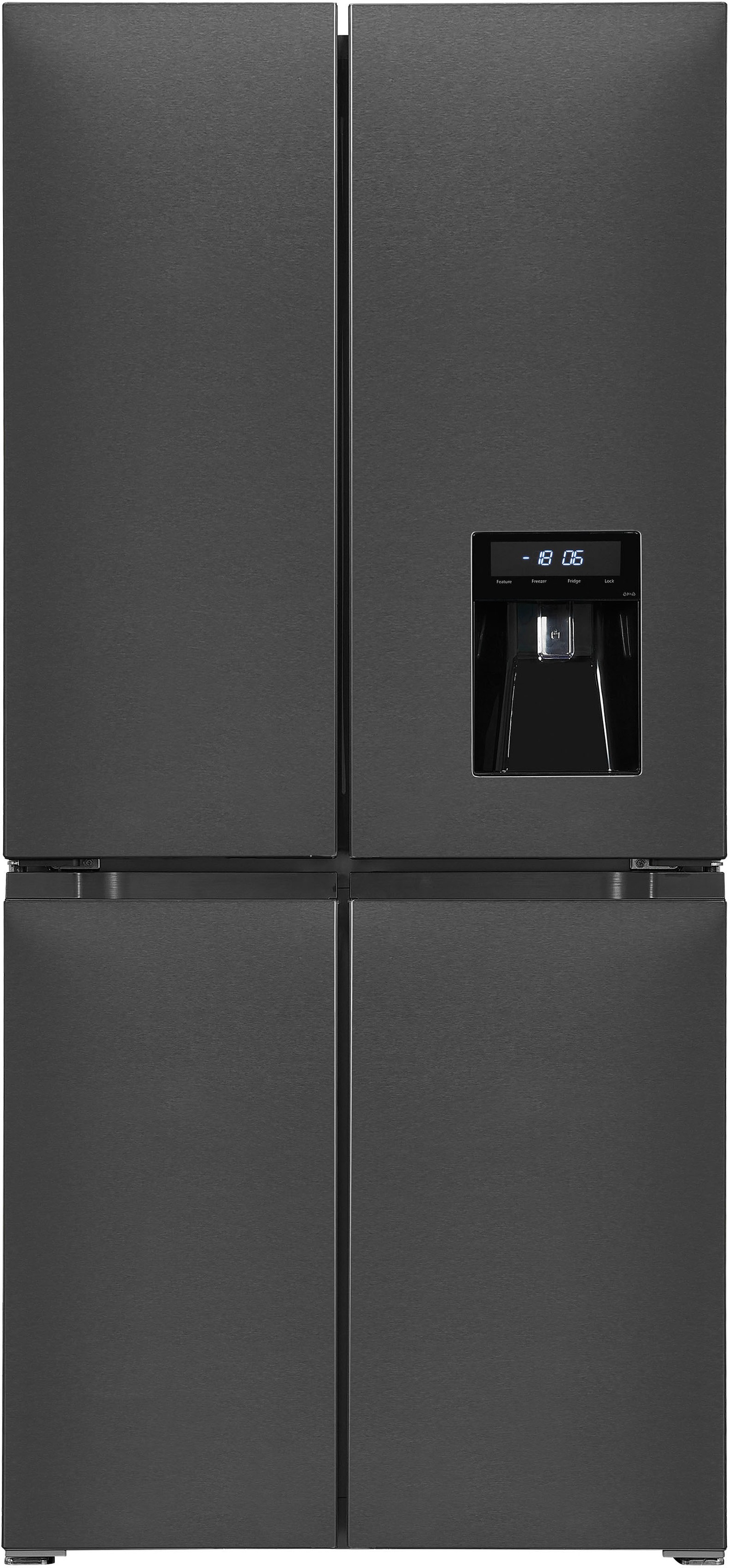exquisit Multi Door "MD430-100-WS-200E inoxlook-az" 183 cm hoch 83,6 cm bre günstig online kaufen
