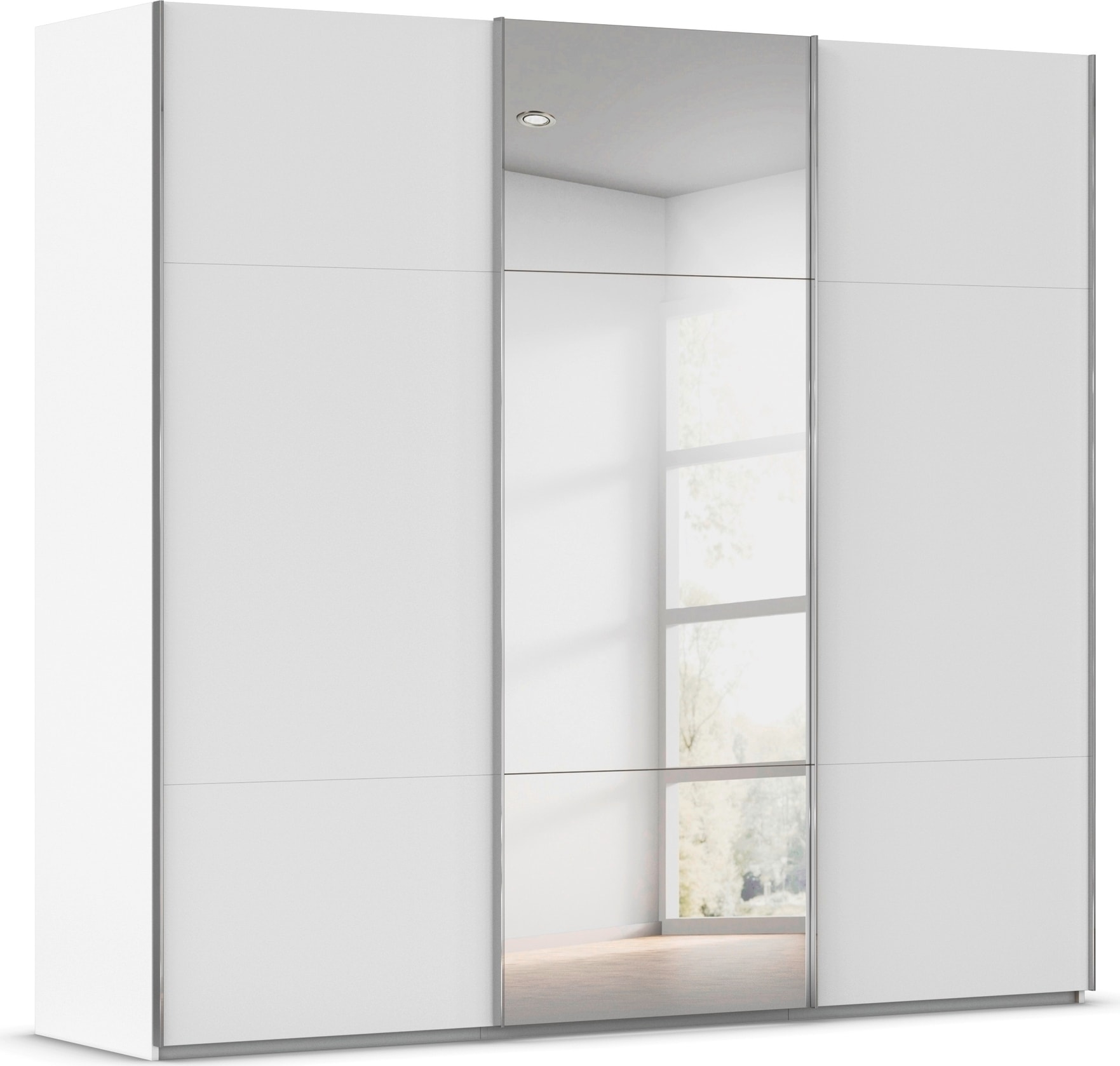 rauch Schwebetürenschrank "Kleiderschrank Schrank Garderobe Schlafzimmerschrank CONTIDO" 3 verschiedene Ausstattungen BASIC/CLASSIC/PREMIUM (inkl. SOFT-CLOSE), aus hochwertigem Material in 6 Breiten 2 Griff-Farben MADE IN GERMANY