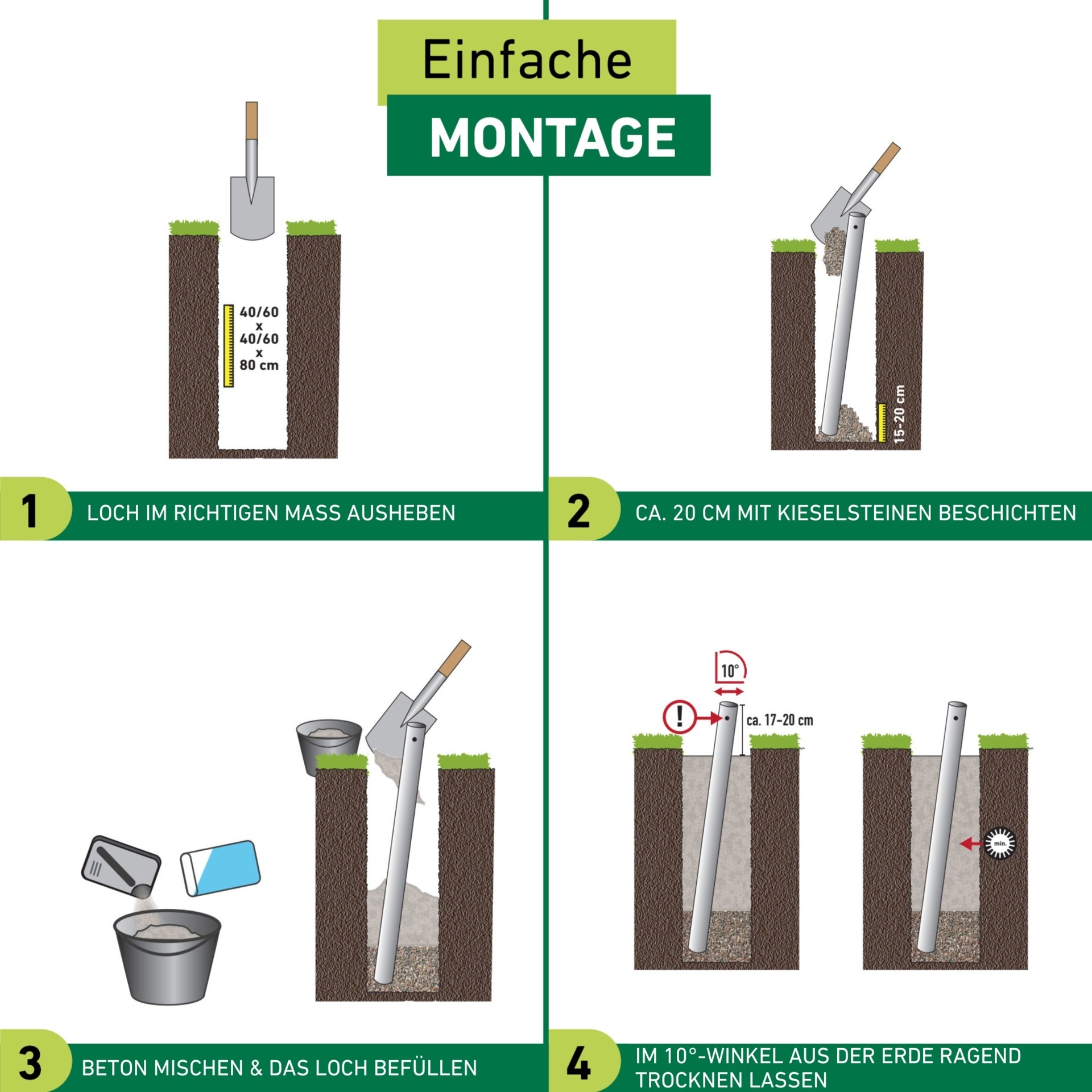 Windhager Bodenhülse ideale Ergänzung zum Sonnensegelmast Premium