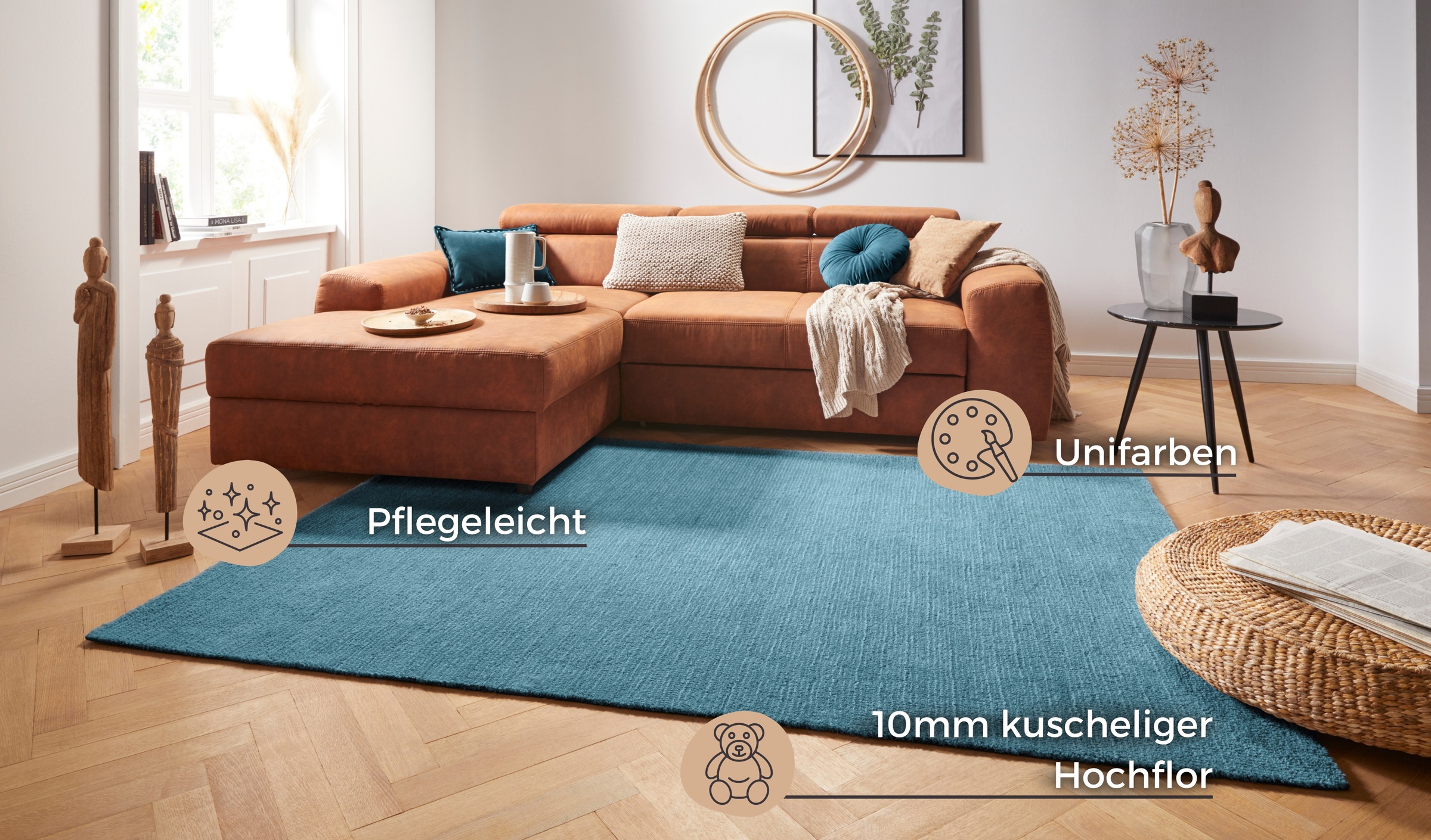 HANSE Home Teppich »Supersoft«, rechteckig, 10 mm Höhe, Kurzflor, Läufer Modern, Einfarbig, Wohnzimmer, Schlafzimmer