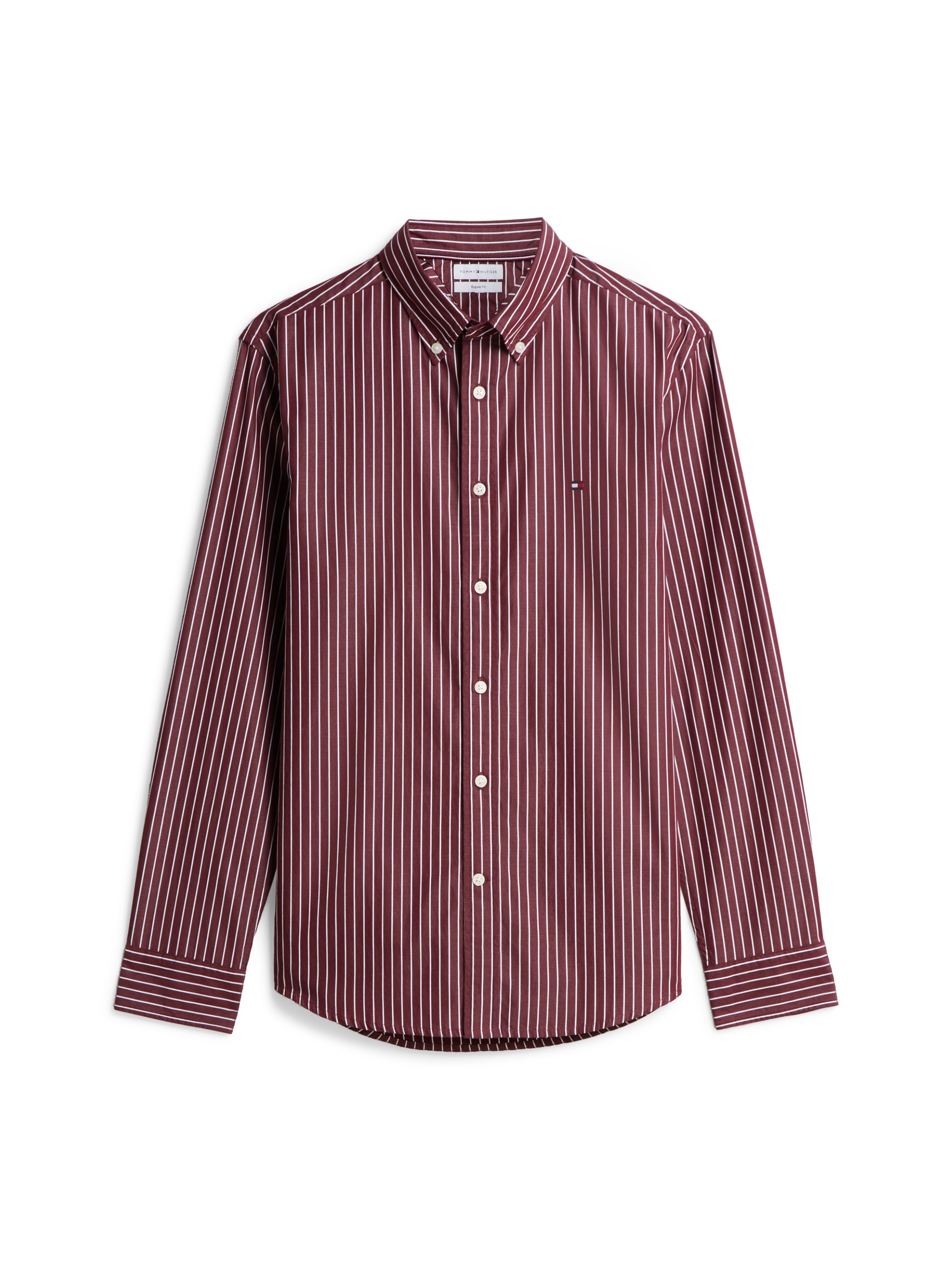 Tommy Hilfiger Langarmhemd »FLEX HAIRLINE POPLIN REGULAR FIT« Button-down-Kragen, gestreift