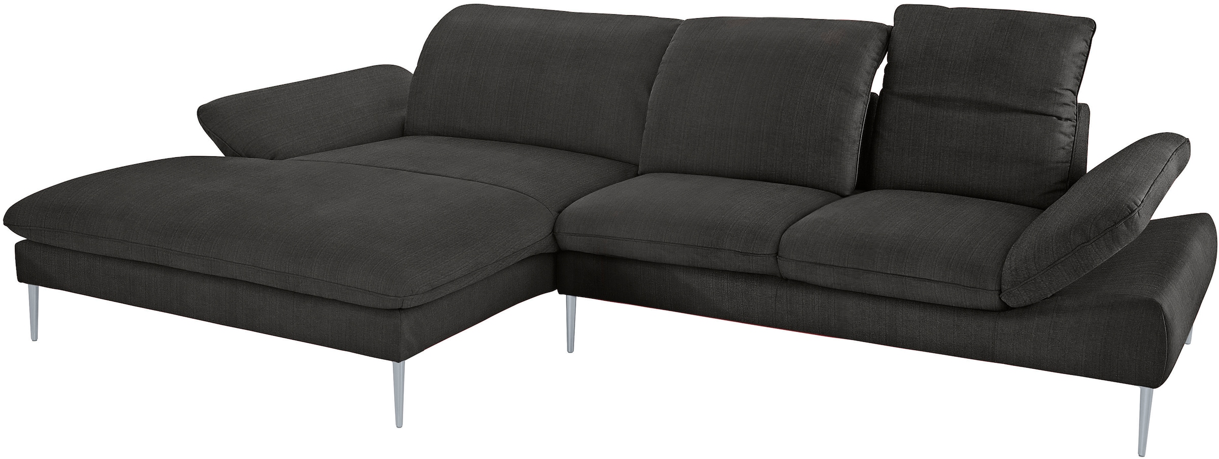 W.SCHILLIG Ecksofa »enjoy&MORE, Designsofa, bequem, zeitlos und elegant, L-Form« mit Sitztiefenverstellung, Füße silber matt, Breite 340 cm