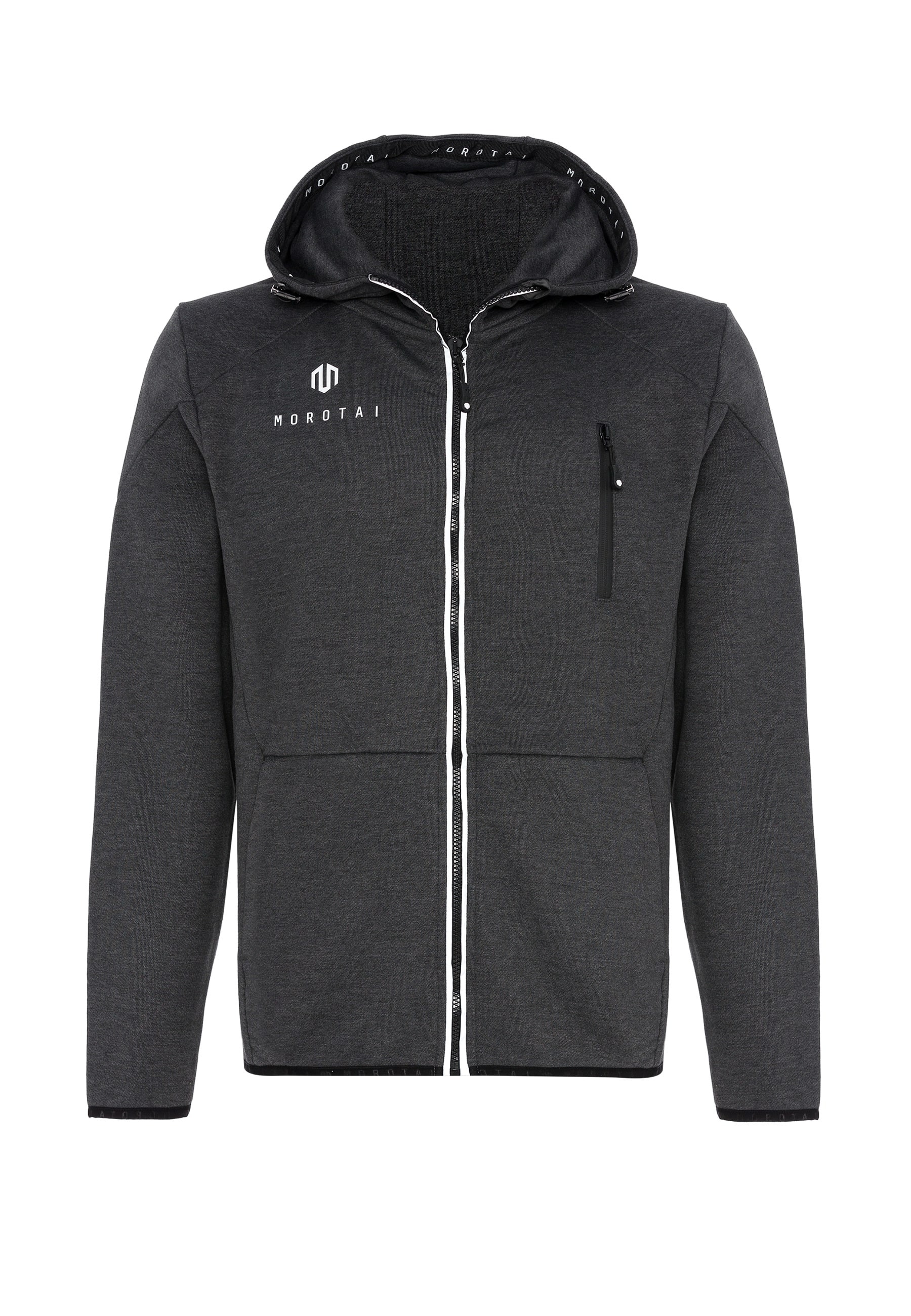MOROTAI Allwetterjacke "MOROTAI Herren Morotai Neo Zip Sweatjacket" 1 Stk. tlg. mit Kapuze