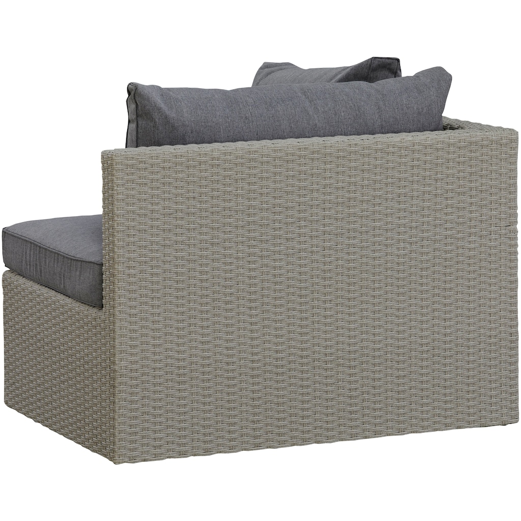 KONIFERA Gartenlounge-Set »Dallas«, (Set, 13 tlg., 2xSessel, 2xHocker, 1xTisch 70x40x51cm,inkl. Auflagen,Stahl/Polyratten), Balkonset, Loungeset, verschiedene Stellmöglichkeiten