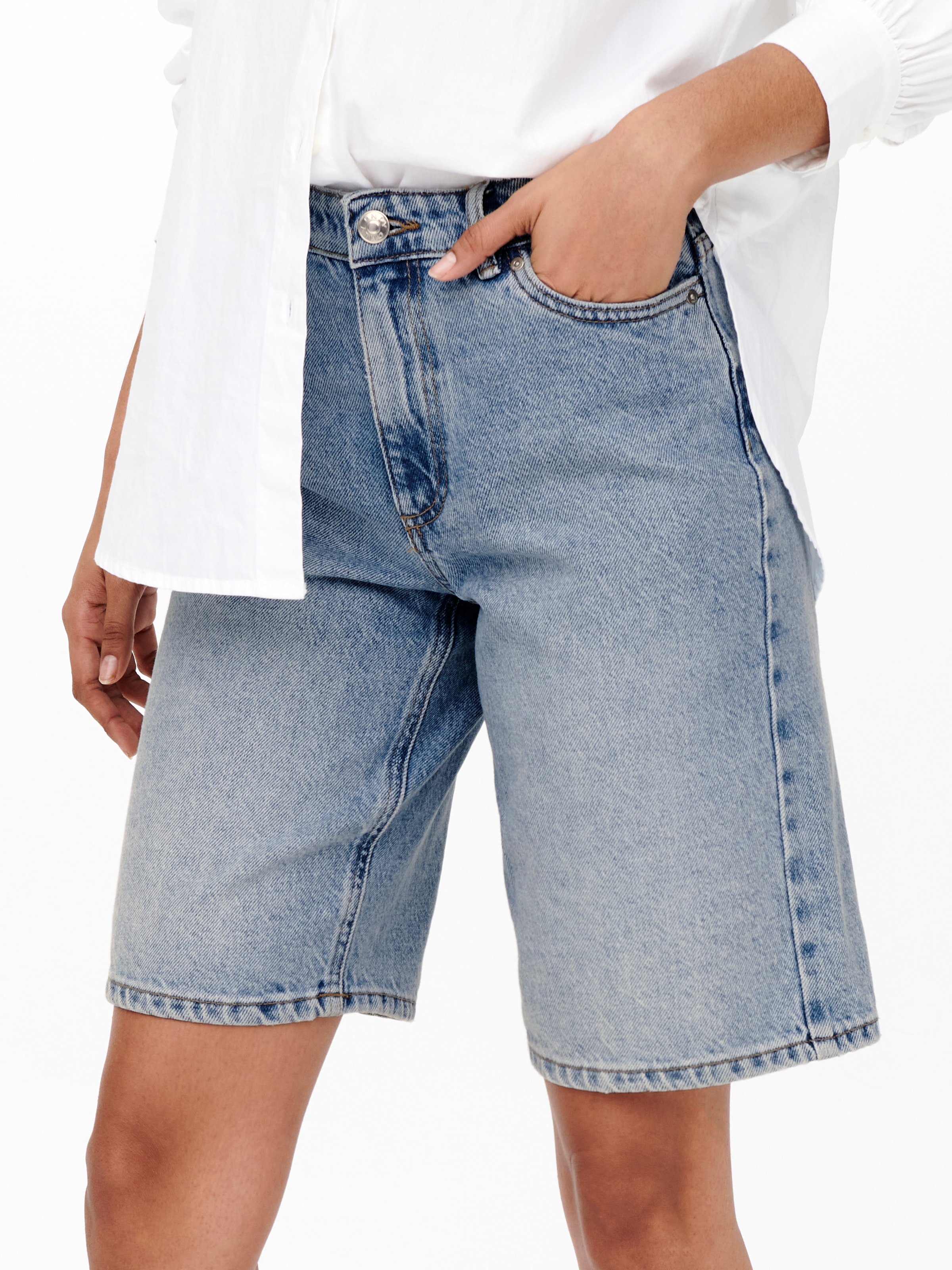 ONLY Jeansshorts »ONLSONNY HW WIDE DNM SHORTS NOOS« Baumwolle, regular fit, High Waist