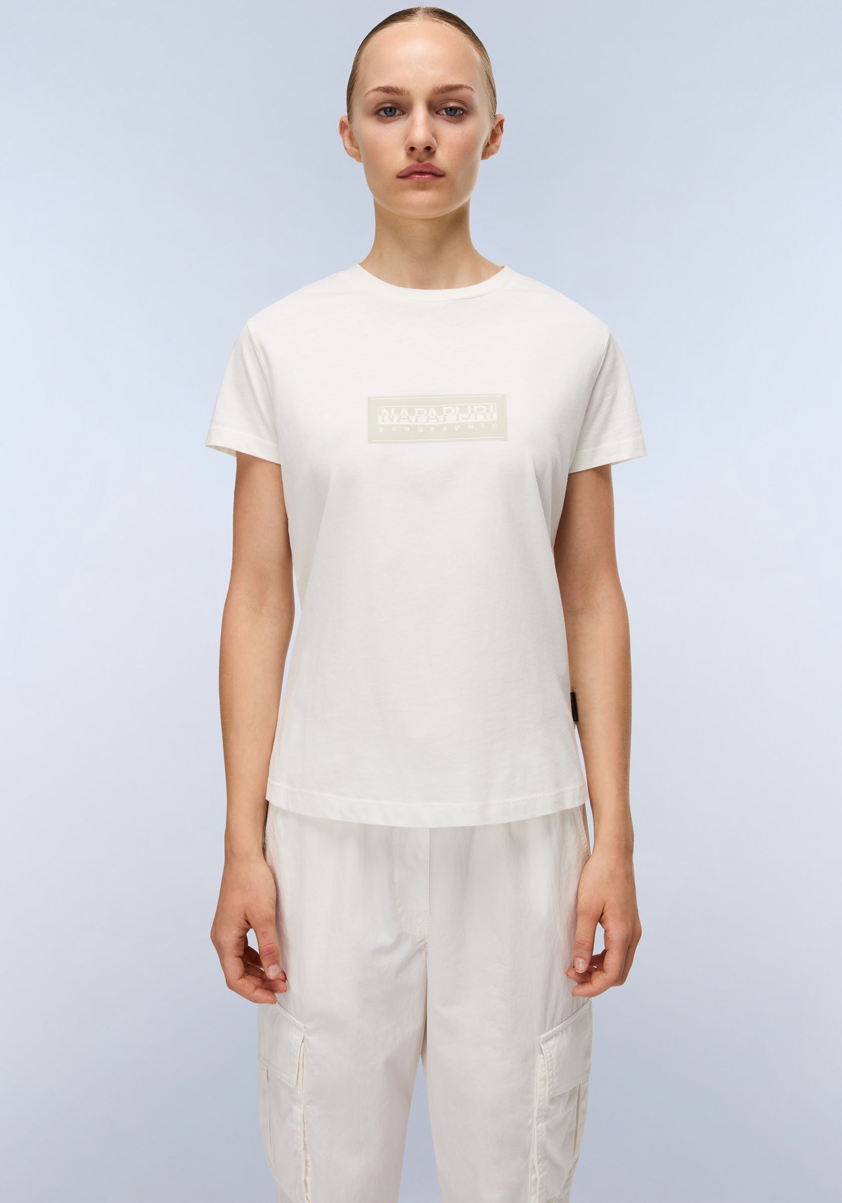 Napapijri Kurzarmshirt "S-BOX LOGO SS W 1 A69 LANGOUSTINO A69", Mit Rundhal günstig online kaufen
