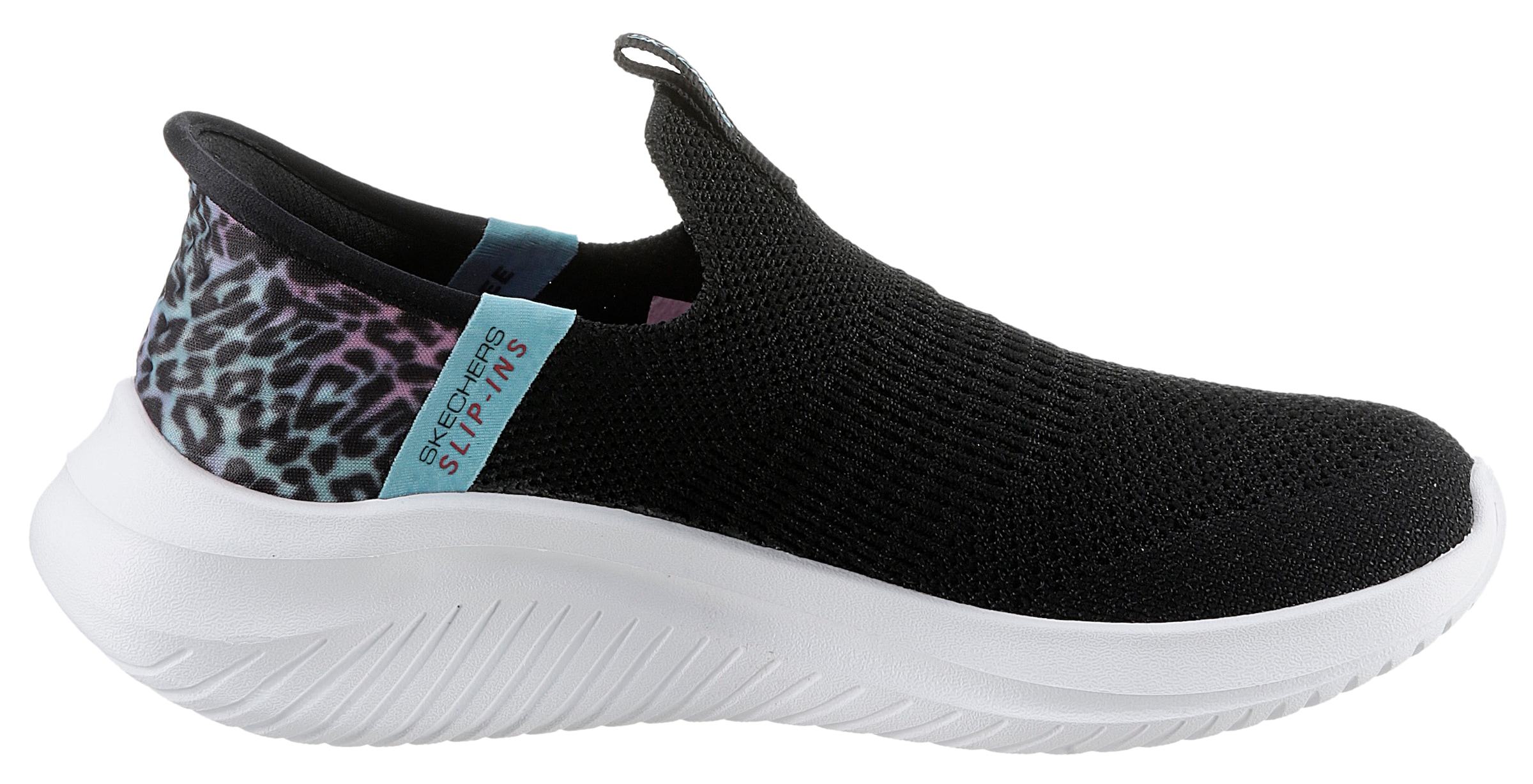 Skechers Kids Slip-On Sneaker »ULTRA FLEX 3.0 - COLORY WILD«, mit Leoprint an der Ferse