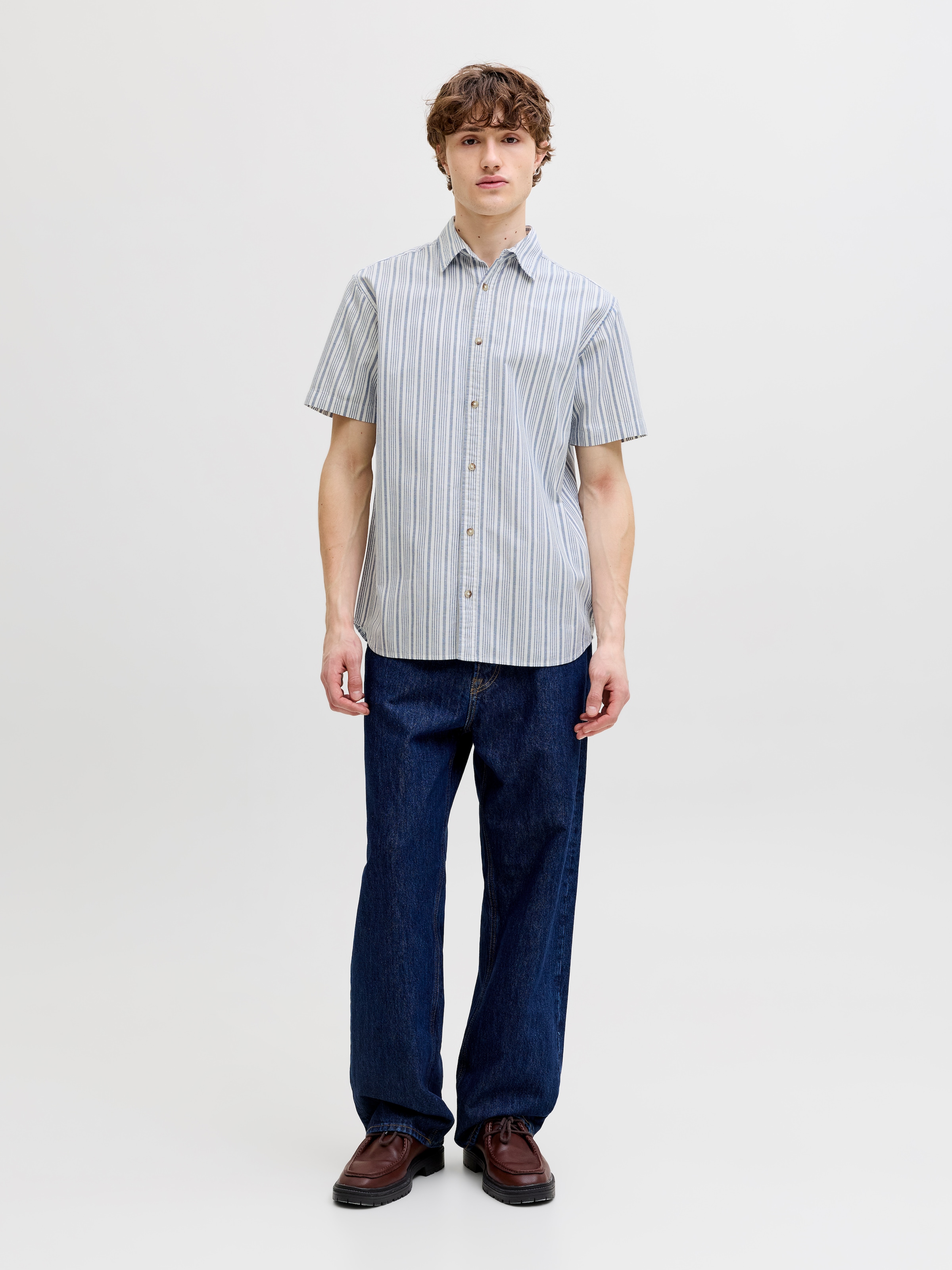 Jack & Jones Kurzarmhemd »JJCHAD OXFORD STRIPE SHIRT SS«