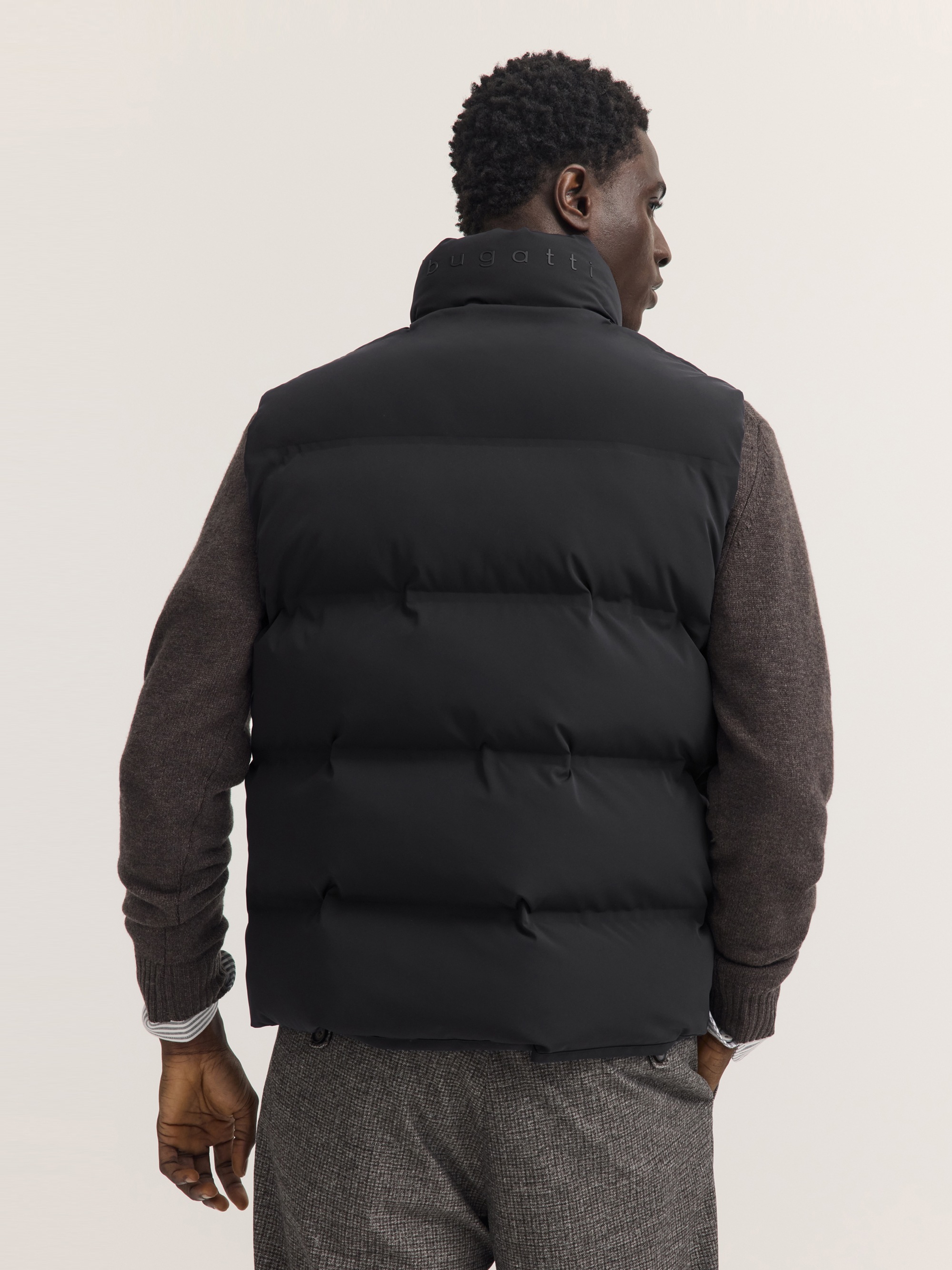 bugatti Strickweste »Regular Fit« Regular Fit Stretch Steppweste Stehkragen