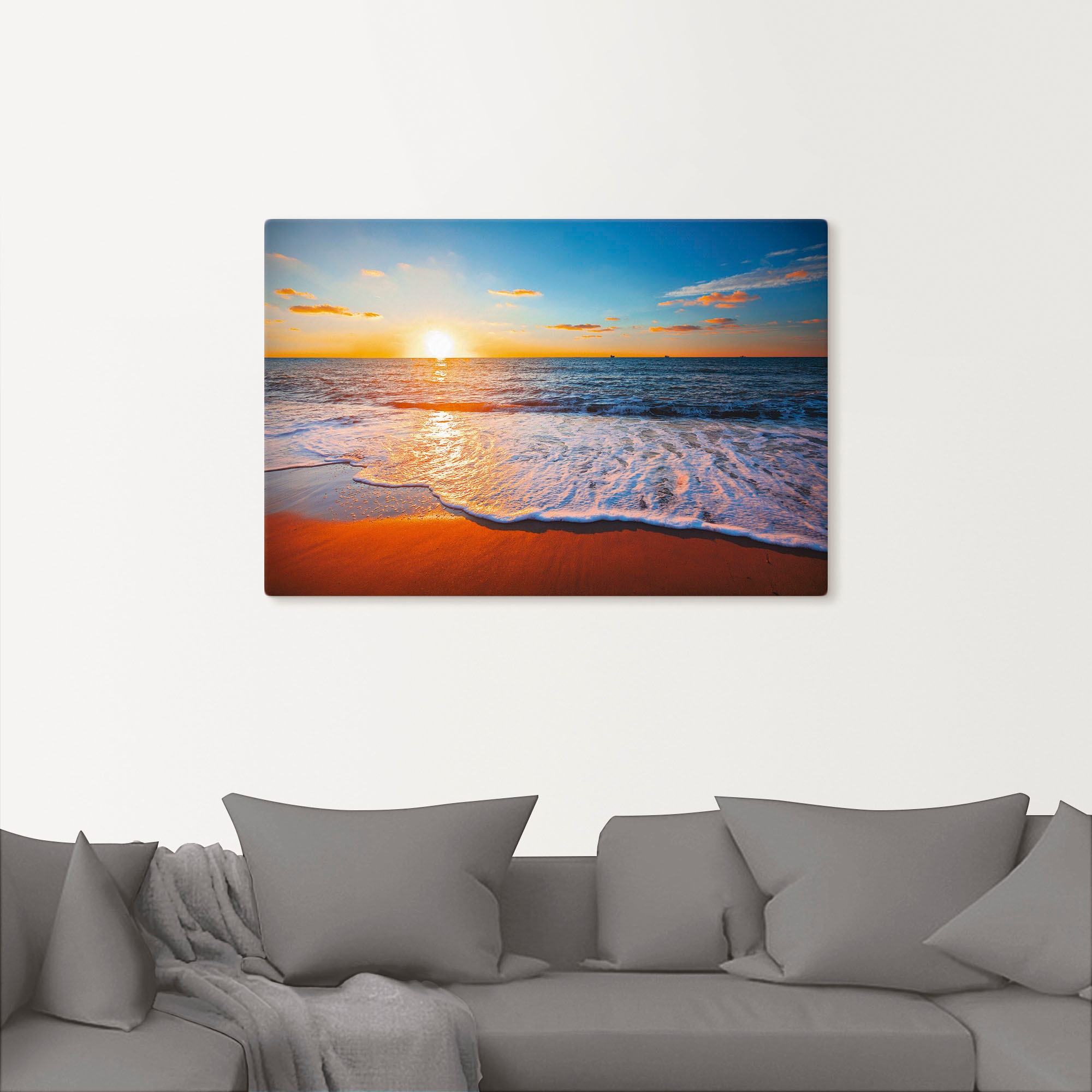 Artland "Sonnenuntergang und das Meer" Strand 1 Stk. tlg. als Leinwandbild, günstig online kaufen