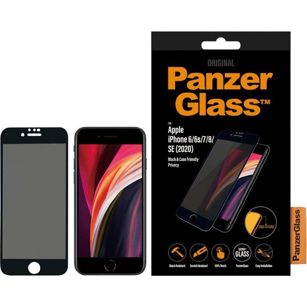 PanzerGlass Displayschutzglas »Privacy Case Friendly iPhone 6/7/8/SE (2020)«, für Apple iPhone 6/6s/7/8/SE (2020)