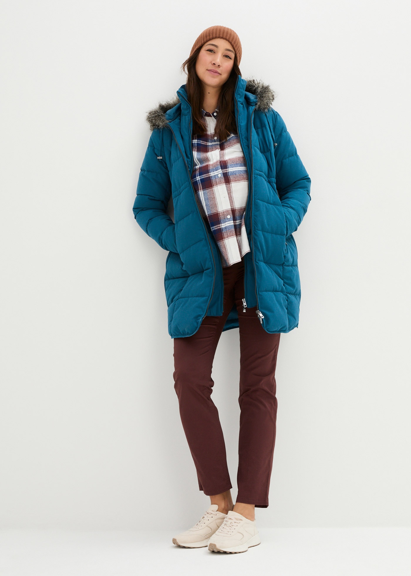 bonprix Umstandsjacke »3-in-1 warm wattierte Umstands- und Tragejacke« mit Kapuze Wattierte warme Winterjacke 3-in-1 warm Umstands- und Tragefunktion