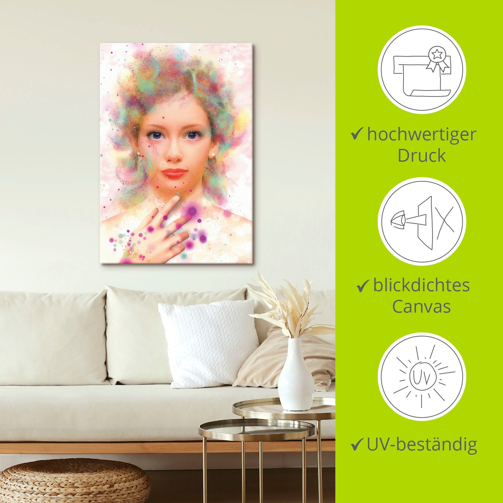 Artland Wandbild »Seelenfarben«, Bilder von Frauen, (1 St.), als Alubild, Leinwandbild, Wandaufkleber oder Poster in versch. Größen