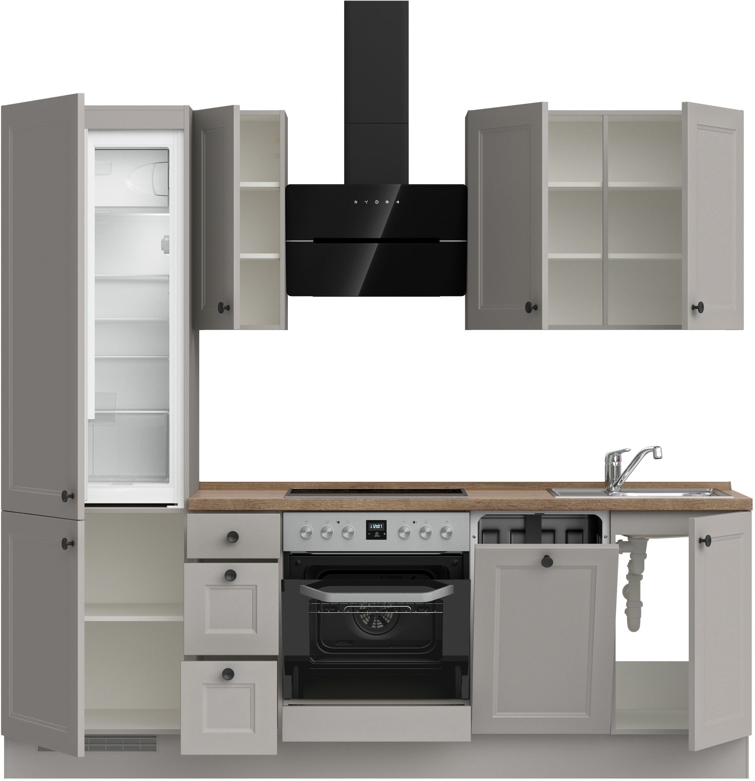 nobilia® Küchenzeile »"Cascada II"«, vormontiert, Breite 240 cm, Ausrichtung wählbar, wahlw. mit E-Geräten